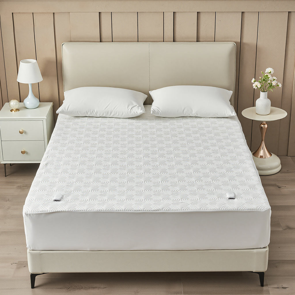 Dhole Heated Mattress Pad, Dual Control Electric Bed Warmer, 6 Heat Levels, 1-10H Auto Shut Off with Preheat & LED Controller
