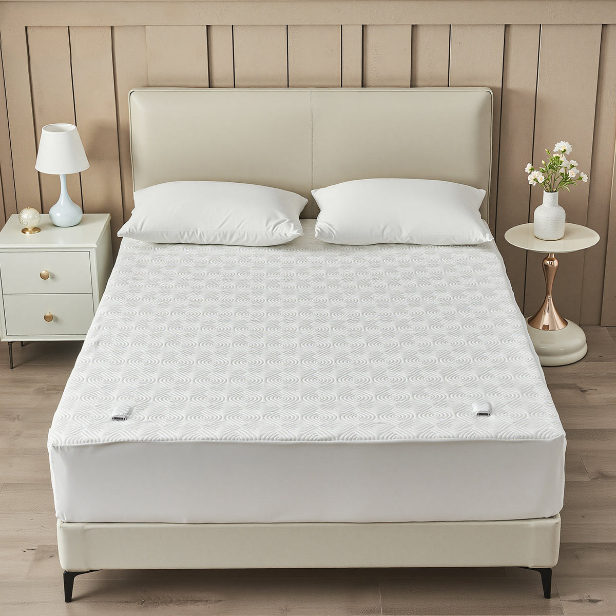 Dhole Heated Mattress Pad, Dual Control Electric Bed Warmer, 6 Heat Levels, 1-10H Auto Shut Off with Preheat & LED Controller