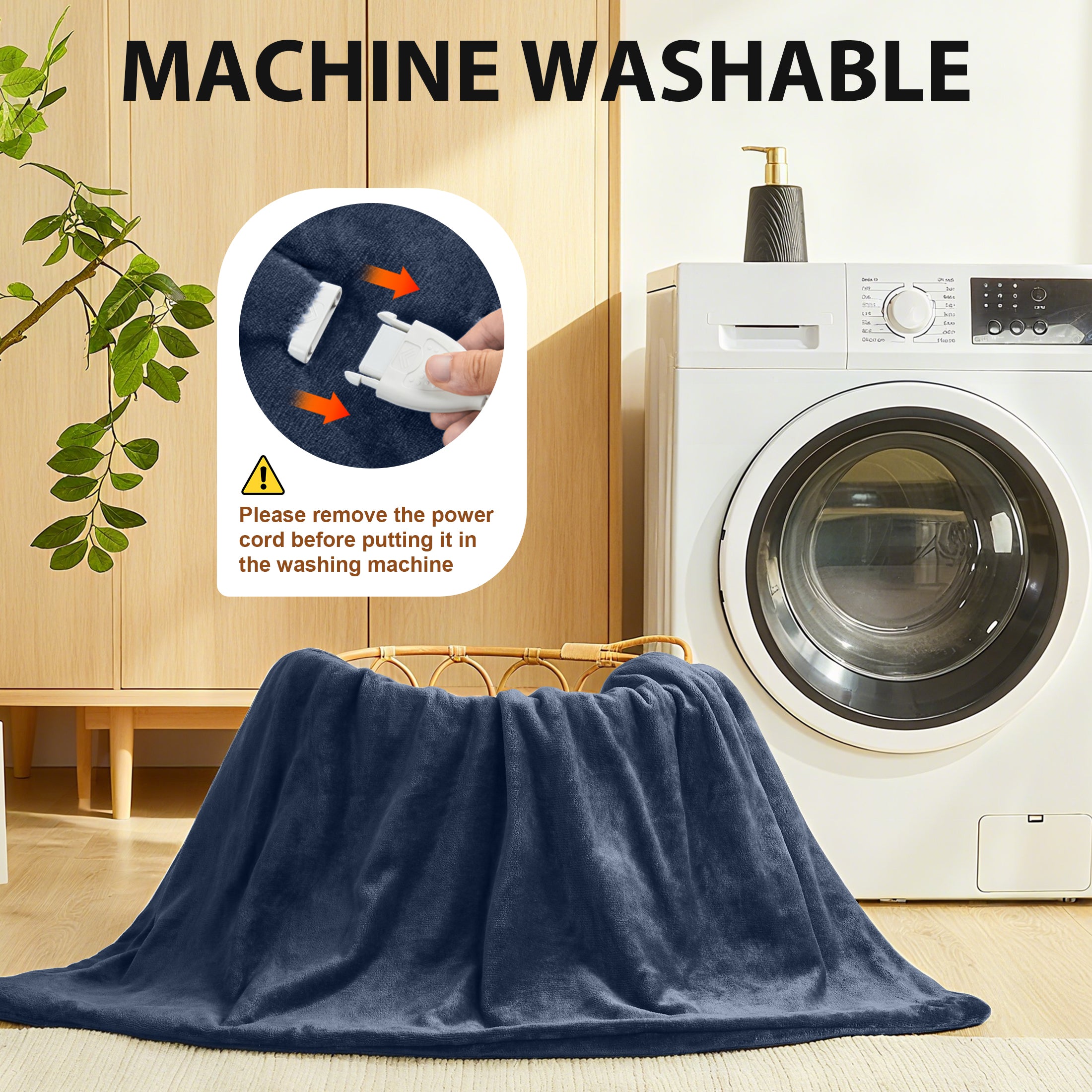 Dhole Electric Heated Blanket Throw - 50"x60" with 6 Heating Levels 4 Hours Auto Off Fast Heating Over-Heated Protection Ultra Soft Warm Flannel ETL Certified