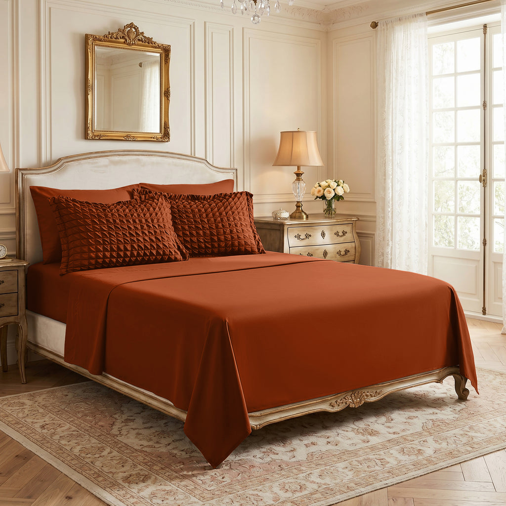 DHOLE Comforter Set 7 Pieces – Seersucker Textured Waffle Weave Bed in a Bag, All-Season Lightweight Microfiber Bedding Sets with Sheets & Pillow Shams