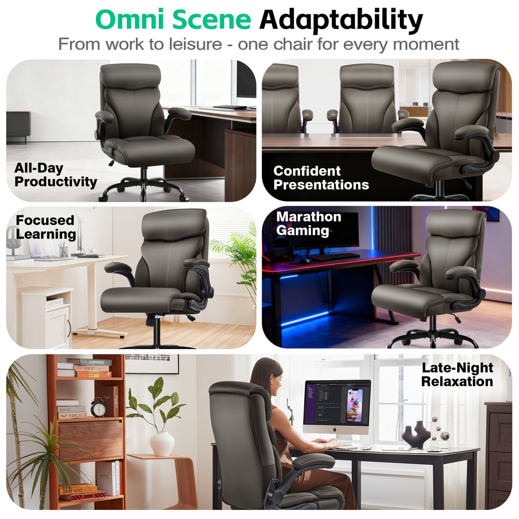 Dhole Executive Ergonomic Office Chair - High Back Mesh Desk Chair with Lumbar Support, 4D Armrests, Tilt Function & Breathable Mesh for Home Office (Black)