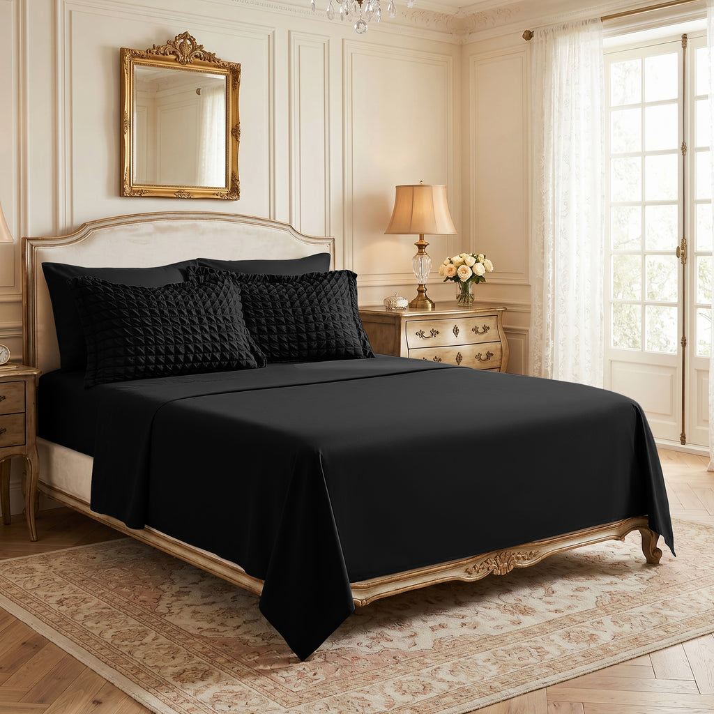 DHOLE Comforter Set 7 Pieces – Seersucker Textured Waffle Weave Bed in a Bag, All-Season Lightweight Microfiber Bedding Sets with Sheets & Pillow Shams