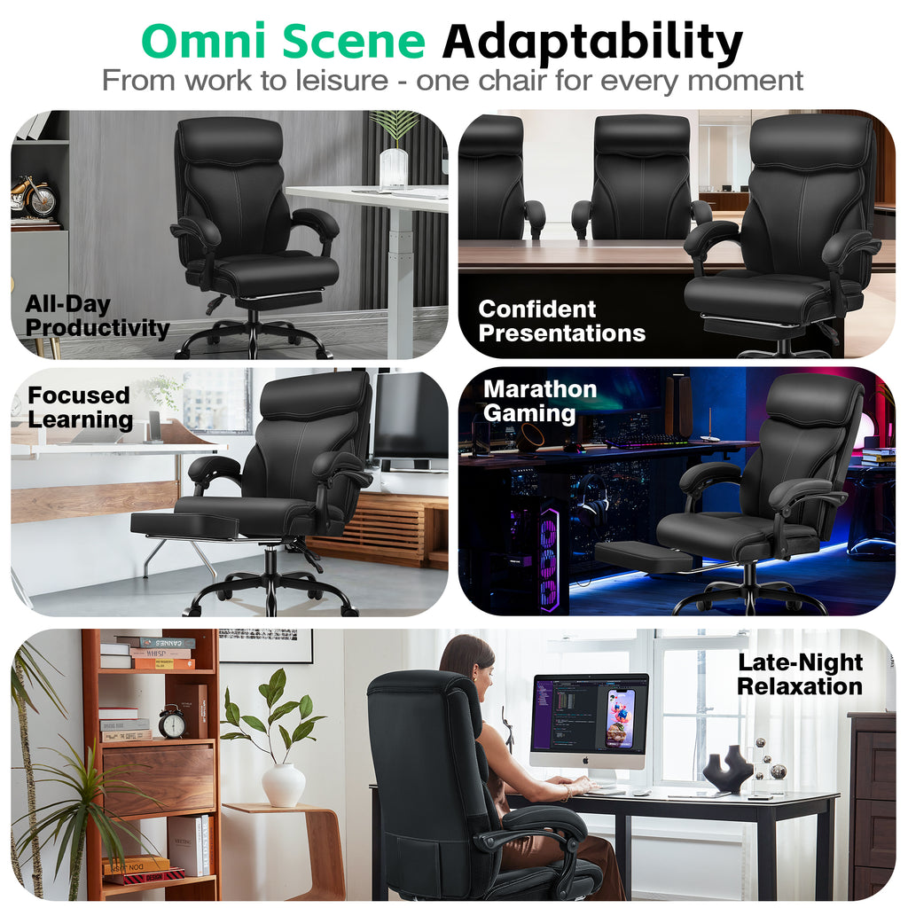 Dhole Executive Ergonomic Office Chair - High Back Mesh Desk Chair with Lumbar Support, 4D Armrests, Tilt Function & Breathable Mesh for Home Office (Black)