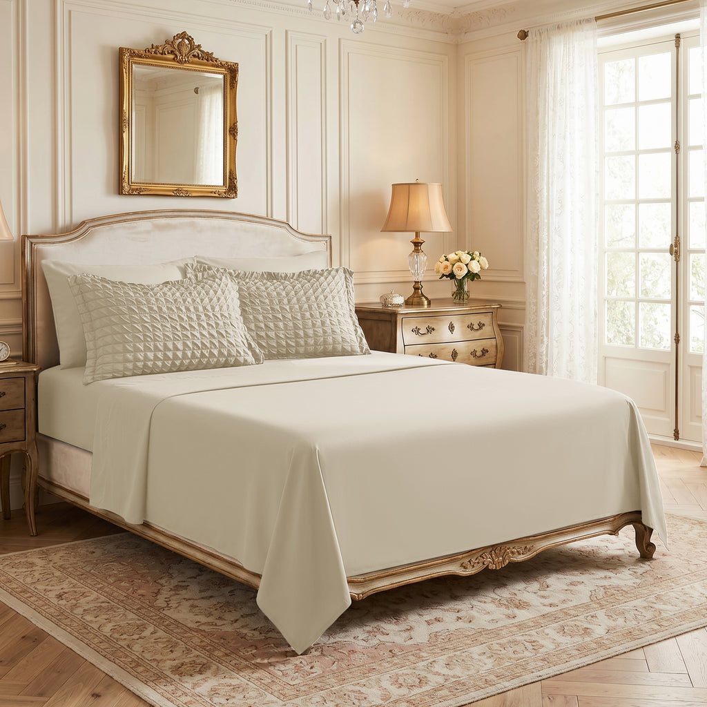 DHOLE Comforter Set 7 Pieces – Seersucker Textured Waffle Weave Bed in a Bag, All-Season Lightweight Microfiber Bedding Sets with Sheets & Pillow Shams