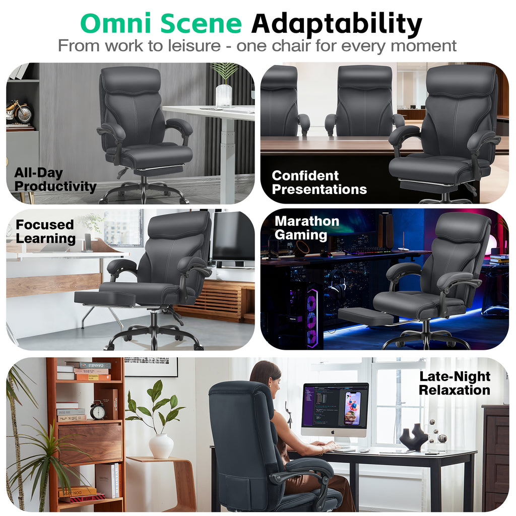 Dhole Executive Ergonomic Office Chair - High Back Mesh Desk Chair with Lumbar Support, 4D Armrests, Tilt Function & Breathable Mesh for Home Office (Black)