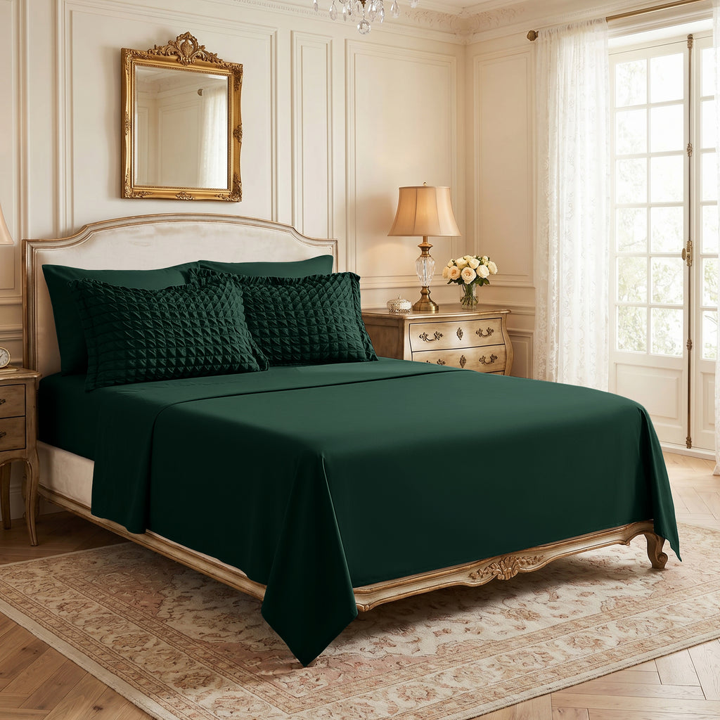 DHOLE Comforter Set 7 Pieces – Seersucker Textured Waffle Weave Bed in a Bag, All-Season Lightweight Microfiber Bedding Sets with Sheets & Pillow Shams