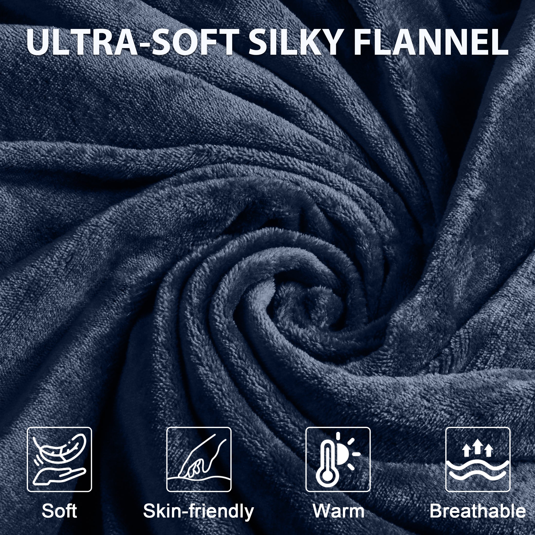 Dhole Electric Heated Blanket Throw - 50"x60" with 6 Heating Levels 4 Hours Auto Off Fast Heating Over-Heated Protection Ultra Soft Warm Flannel ETL Certified