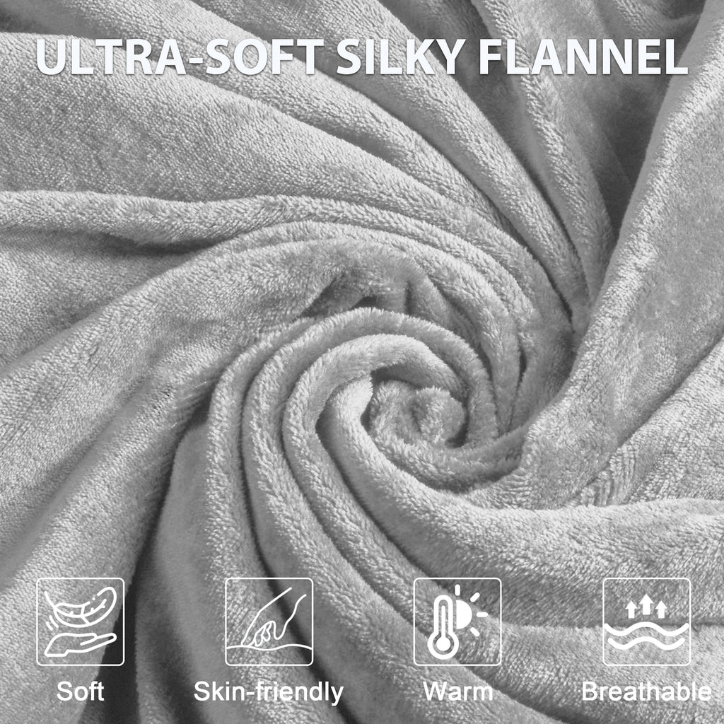 Dhole Electric Heated Blanket Throw - 50"x60" with 6 Heating Levels 4 Hours Auto Off Fast Heating Over-Heated Protection Ultra Soft Warm Flannel ETL Certified