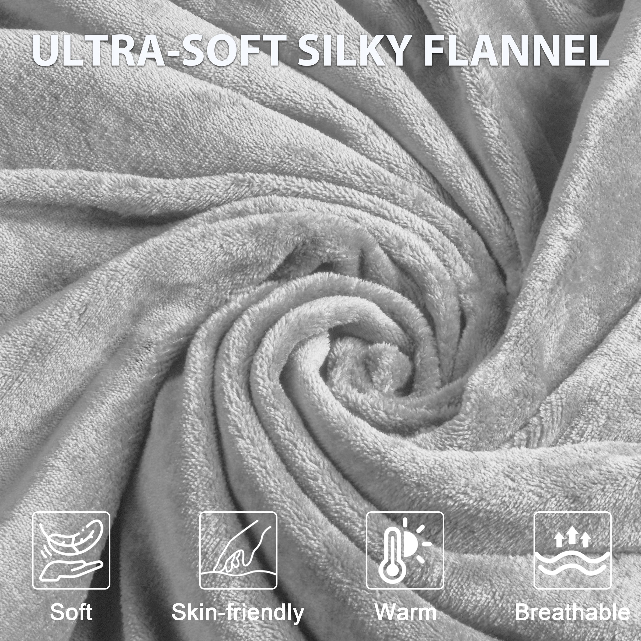 Dhole Electric Heated Blanket Throw - 50"x60" with 6 Heating Levels 4 Hours Auto Off Fast Heating Over-Heated Protection Ultra Soft Warm Flannel ETL Certified