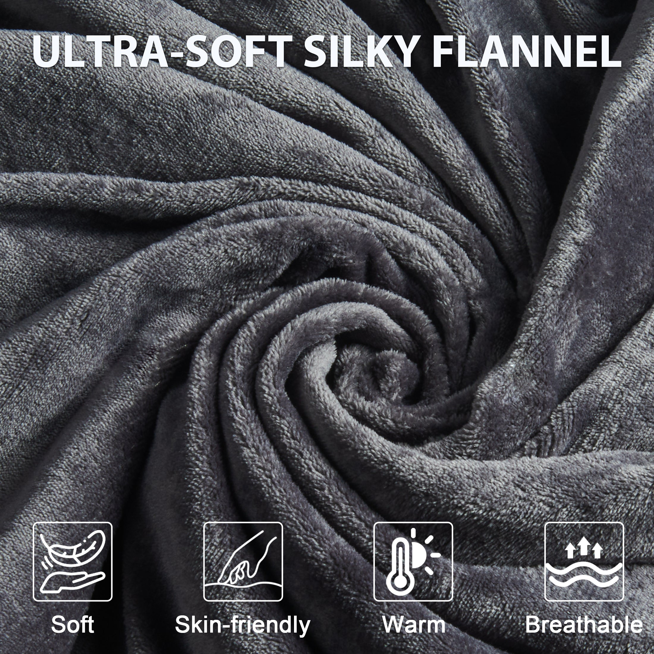 Dhole Electric Heated Blanket Throw - 50"x60" with 6 Heating Levels 4 Hours Auto Off Fast Heating Over-Heated Protection Ultra Soft Warm Flannel ETL Certified