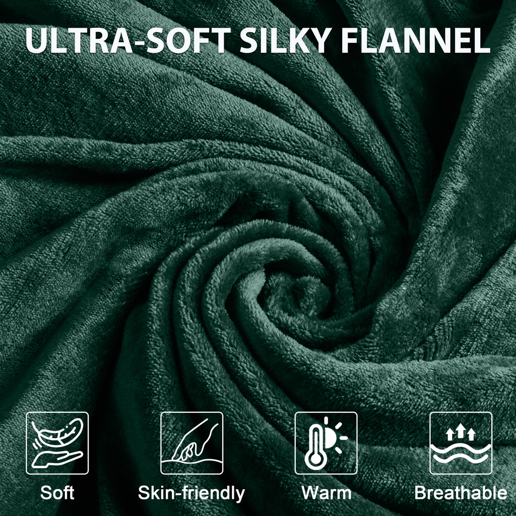 Dhole Electric Heated Blanket Throw - 50"x60" with 6 Heating Levels 4 Hours Auto Off Fast Heating Over-Heated Protection Ultra Soft Warm Flannel ETL Certified