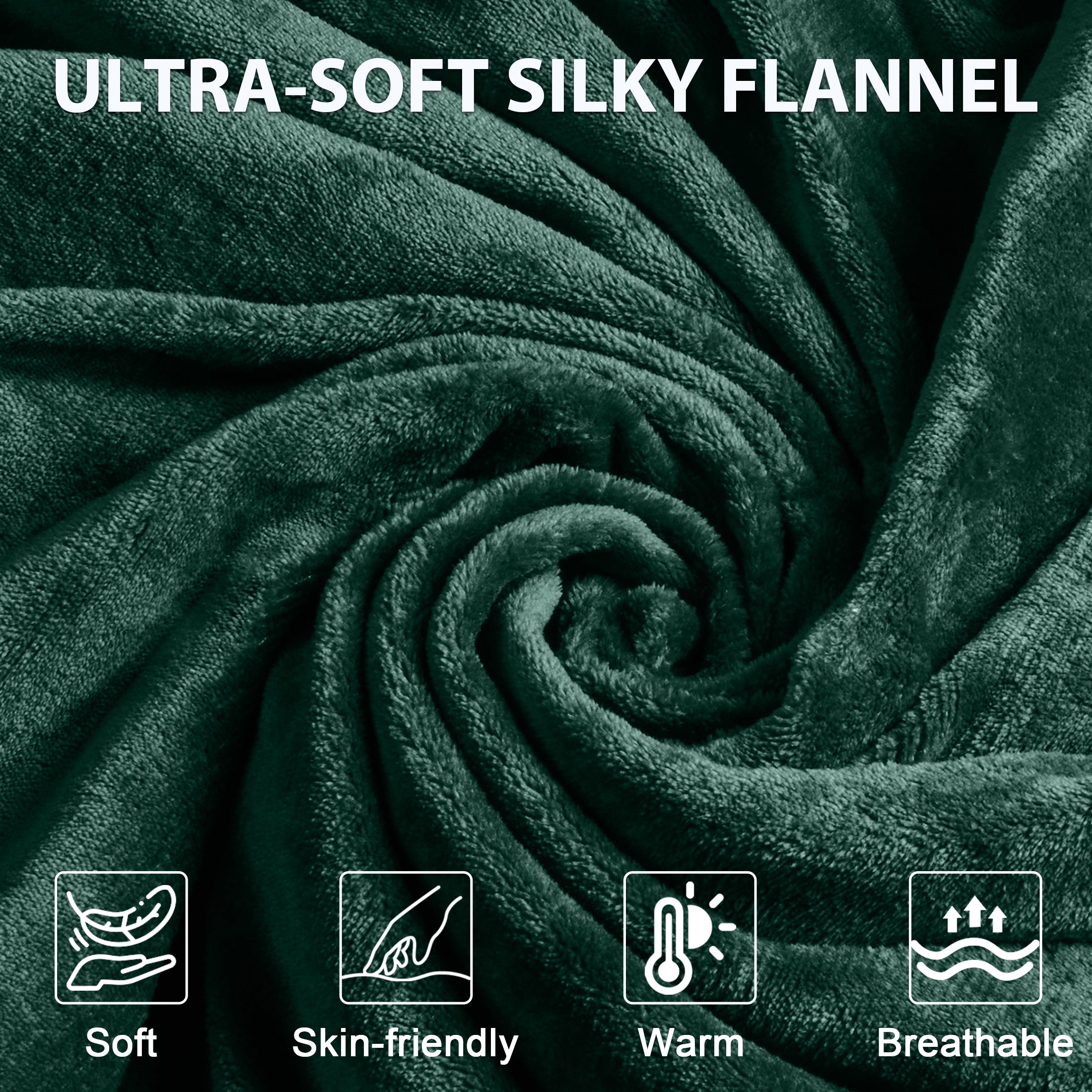 Dhole Electric Heated Blanket Throw - 50"x60" with 6 Heating Levels 4 Hours Auto Off Fast Heating Over-Heated Protection Ultra Soft Warm Flannel ETL Certified