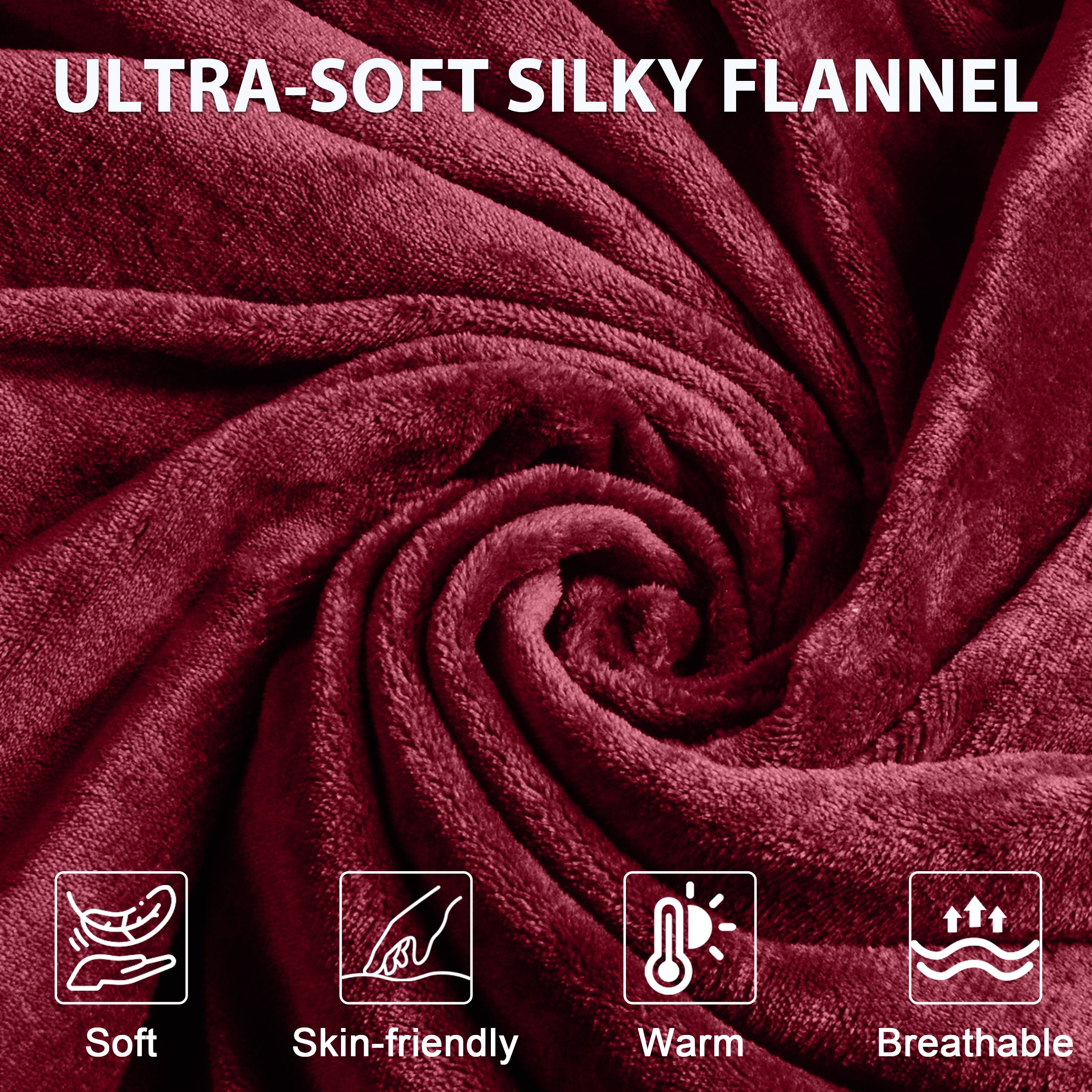 Dhole Electric Heated Blanket Throw - 50"x60" with 6 Heating Levels 4 Hours Auto Off Fast Heating Over-Heated Protection Ultra Soft Warm Flannel ETL Certified