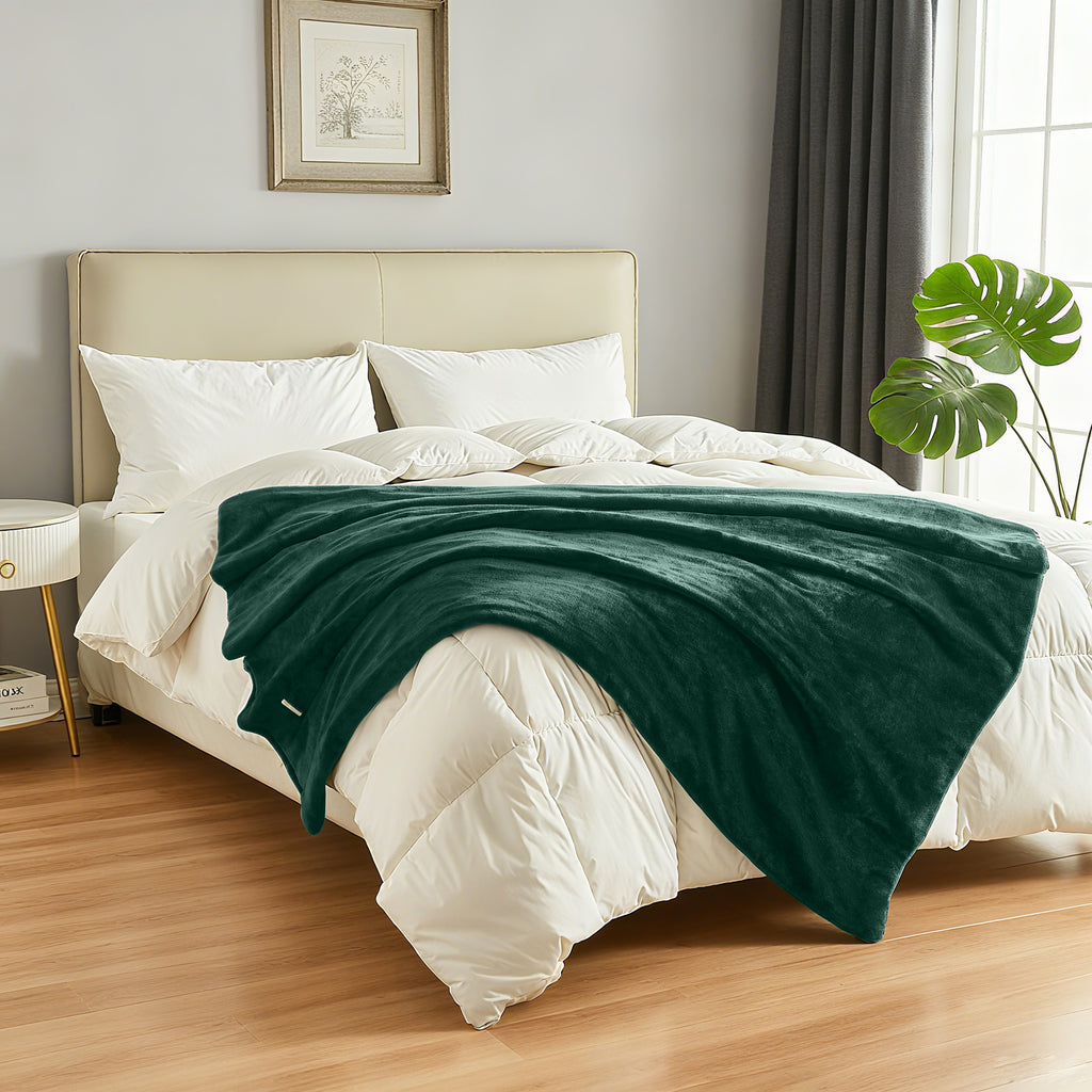 Dhole Electric Heated Blanket Throw - 50"x60" with 6 Heating Levels 4 Hours Auto Off Fast Heating Over-Heated Protection Ultra Soft Warm Flannel ETL Certified