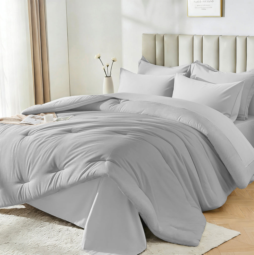 Dhole 7-Piece Bed Sheet Set - Queen Size Comforter, Pillowcases & Sheet Collection for Cozy Bedding Comfort Black