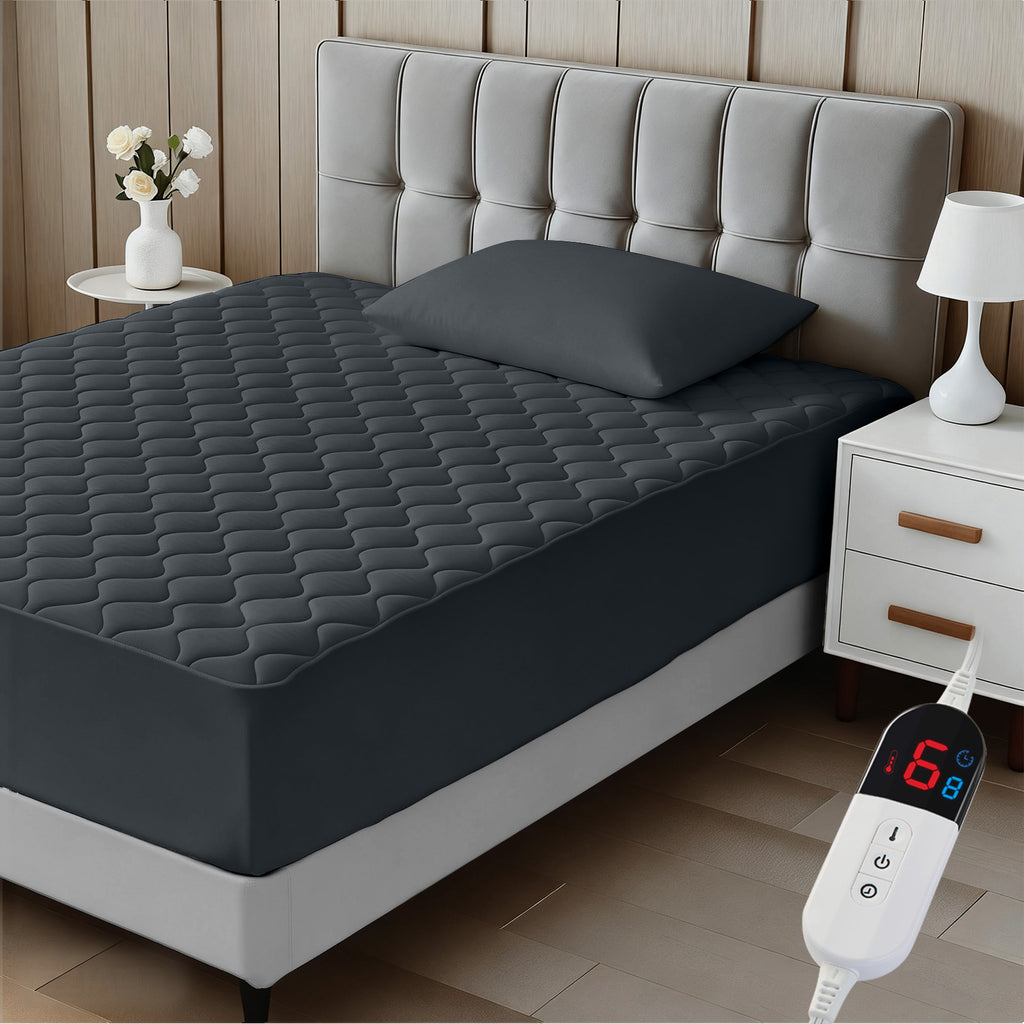Dhole Electric Heated Mattress Pad Queen - 60"x80" ,Deep Pocket, 6 Heat Settings, Auto Shut Off 10 Hrs with Dual Controller, ETL Certified, Machine Washable, White