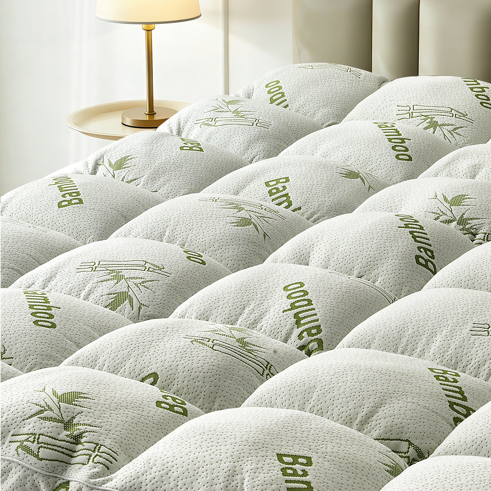 Dhole Queen Size 2-Inch Mattress Topper & Pad – 1200GSM Down Alternative Fill, Cooling Bamboo Viscose Cover, Extra Firm Pillow Top for Back Pain Relief, Deep Pocket 6-18 Inches (60"x80")