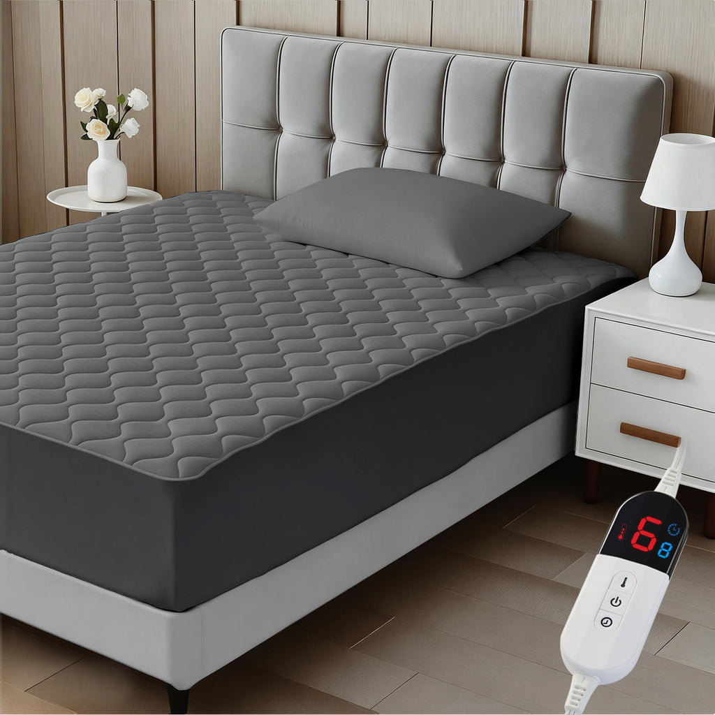 Dhole Electric Heated Mattress Pad Queen - 60"x80" ,Deep Pocket, 6 Heat Settings, Auto Shut Off 10 Hrs with Dual Controller, ETL Certified, Machine Washable, White