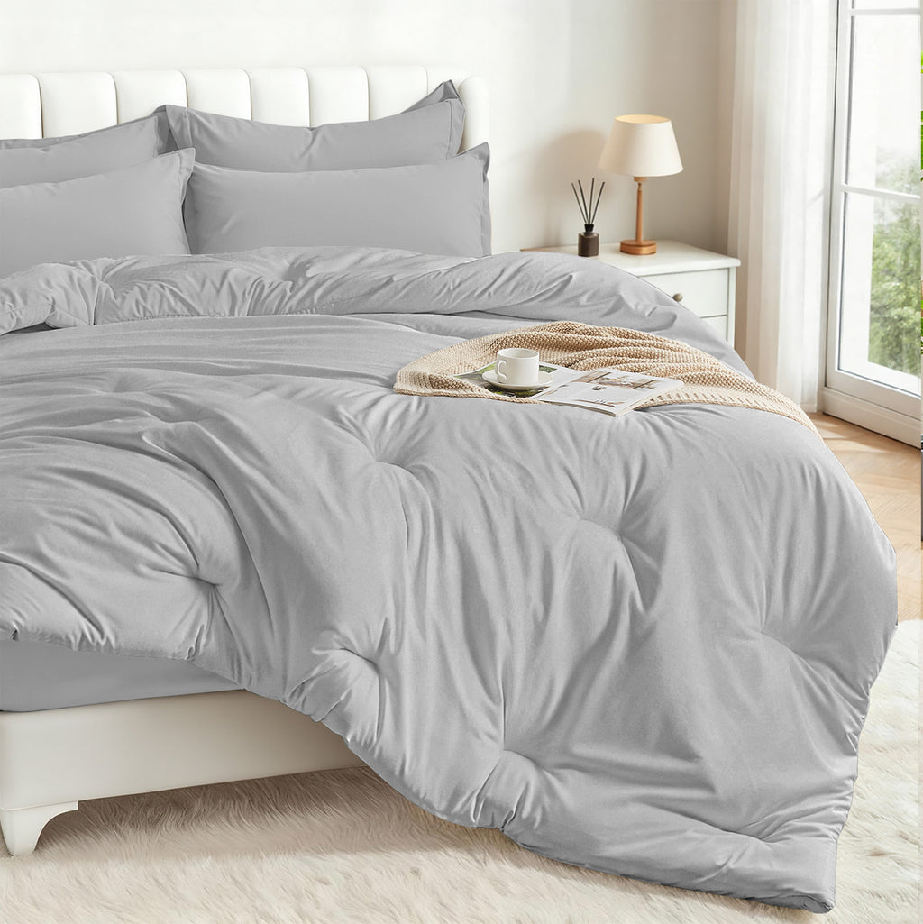 Dhole 7-Piece Bed Sheet Set - Queen Size Comforter, Pillowcases & Sheet Collection for Cozy Bedding Comfort Black