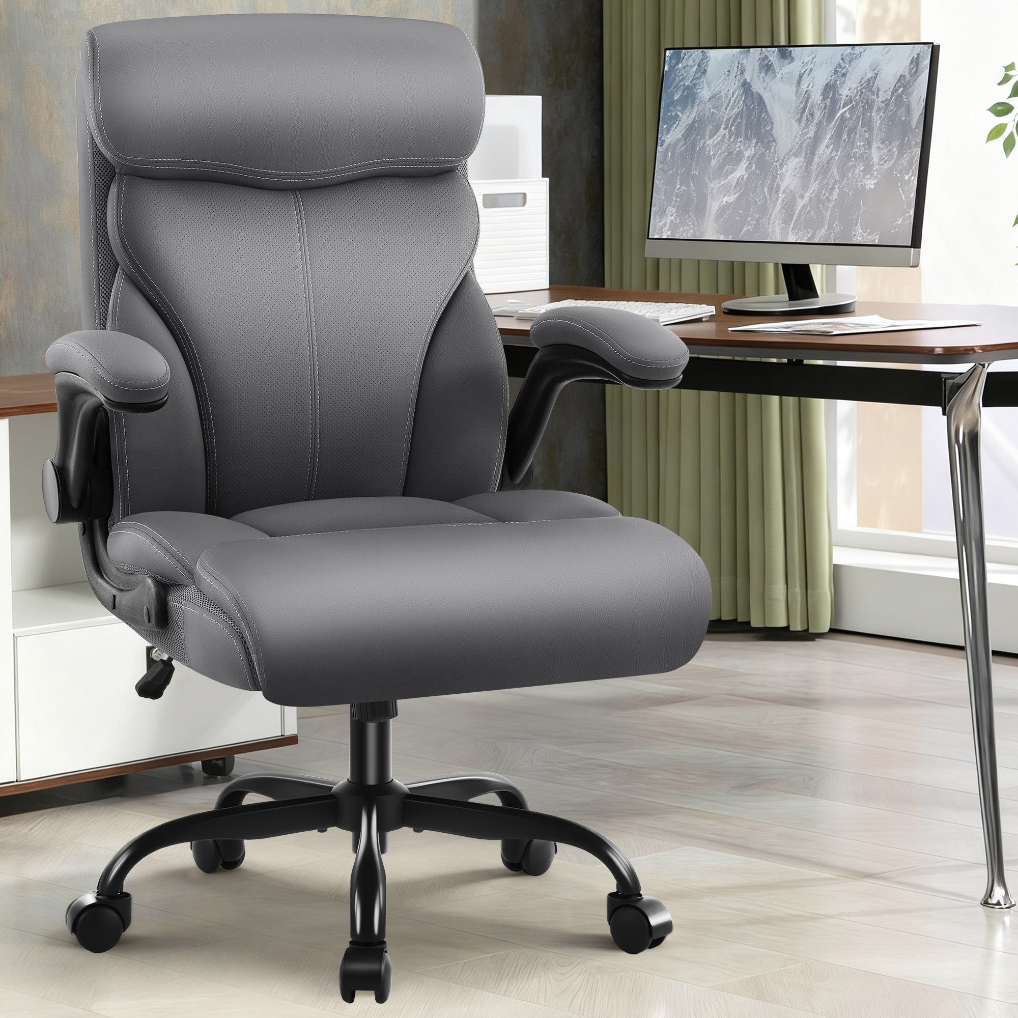 Dhole Executive Ergonomic Office Chair - High Back Mesh Desk Chair with Lumbar Support, 4D Armrests, Tilt Function & Breathable Mesh for Home Office (Black)
