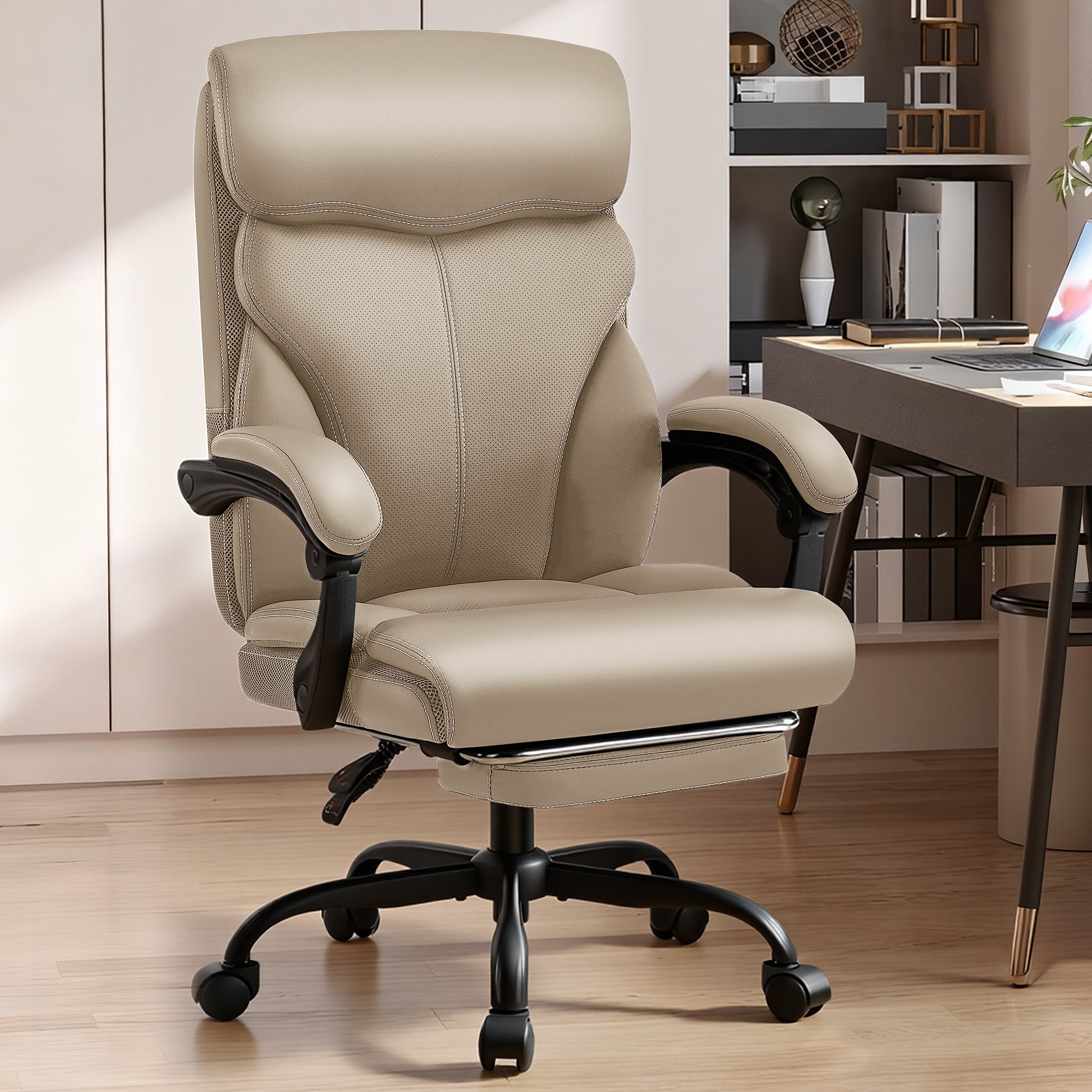 Dhole Executive Ergonomic Office Chair - High Back Mesh Desk Chair with Lumbar Support, 4D Armrests, Tilt Function & Breathable Mesh for Home Office (Black)