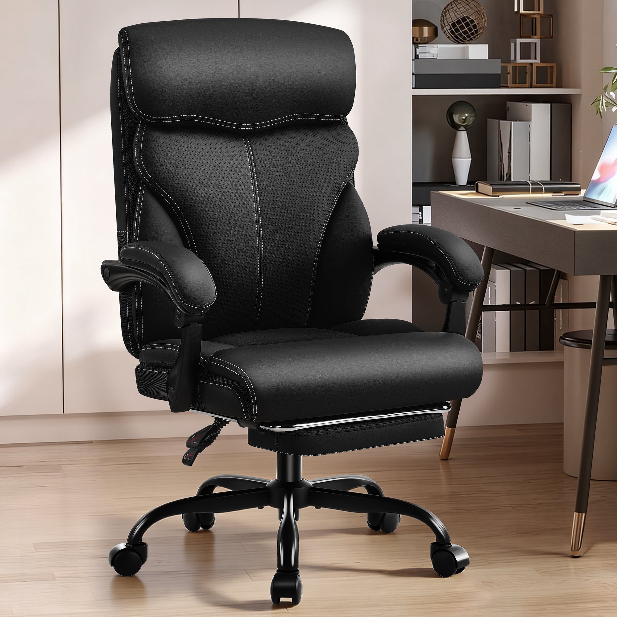 Dhole Executive Ergonomic Office Chair - High Back Mesh Desk Chair with Lumbar Support, 4D Armrests, Tilt Function & Breathable Mesh for Home Office (Black)