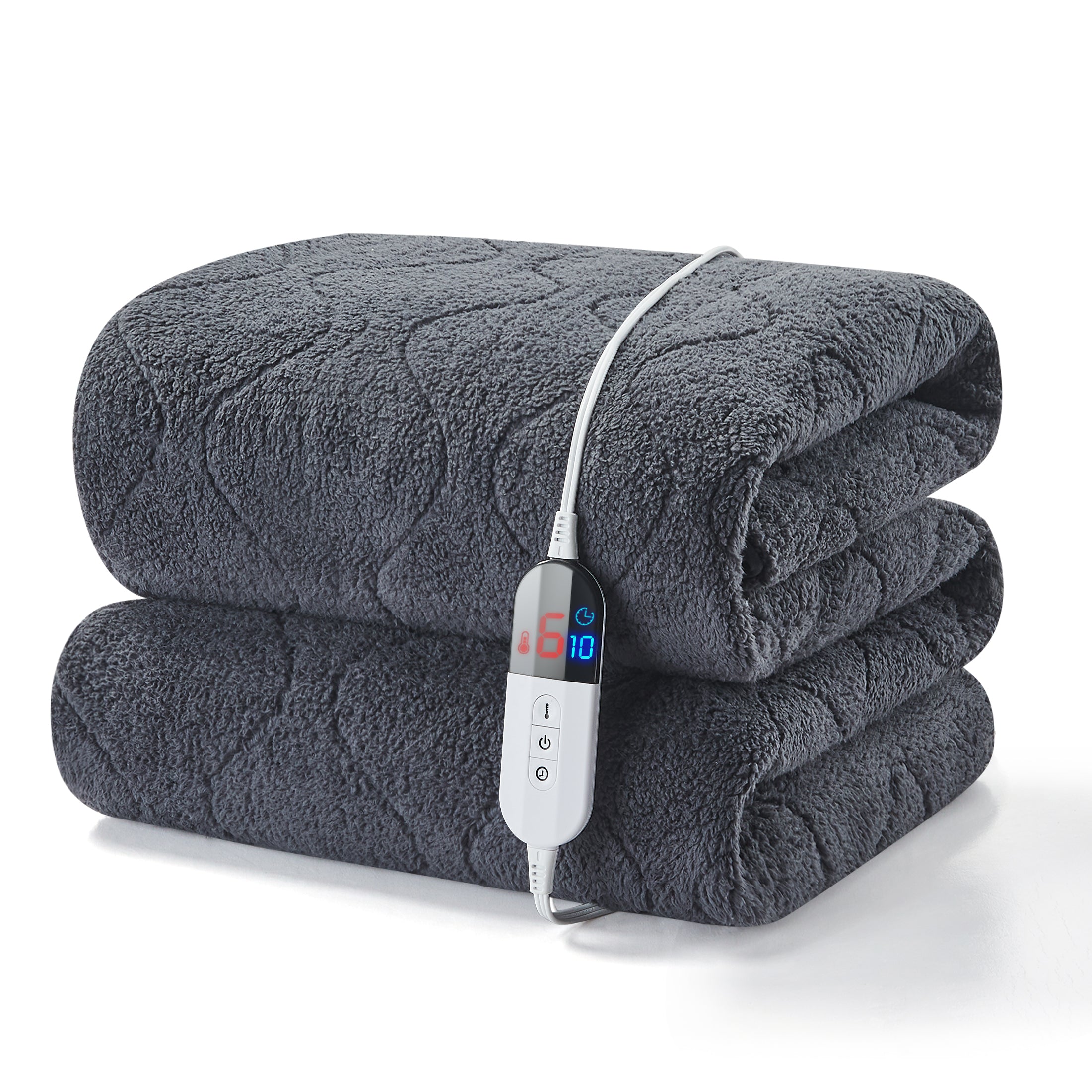 Dhole Cotton Blend Heated Mattress Pad Secure Comfort Technology - Luxury Quilted Electric Mattress Pad with Deep Pocket - 6-Setting Heat Controllers