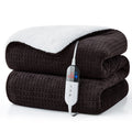 Dhole Heated Blanket Electric Blanket Throw Waffle, 50x60 Inches，Sherpa Fleece Fast Heating Blanket 6 Heating Levels & 4 Hours Auto Off ETL Certification