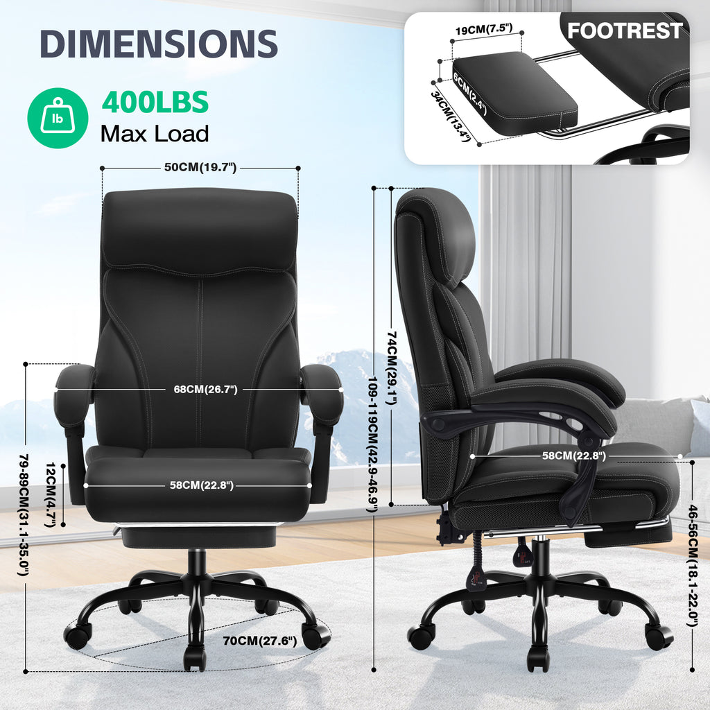 Dhole Executive Ergonomic Office Chair - High Back Mesh Desk Chair with Lumbar Support, 4D Armrests, Tilt Function & Breathable Mesh for Home Office (Black)