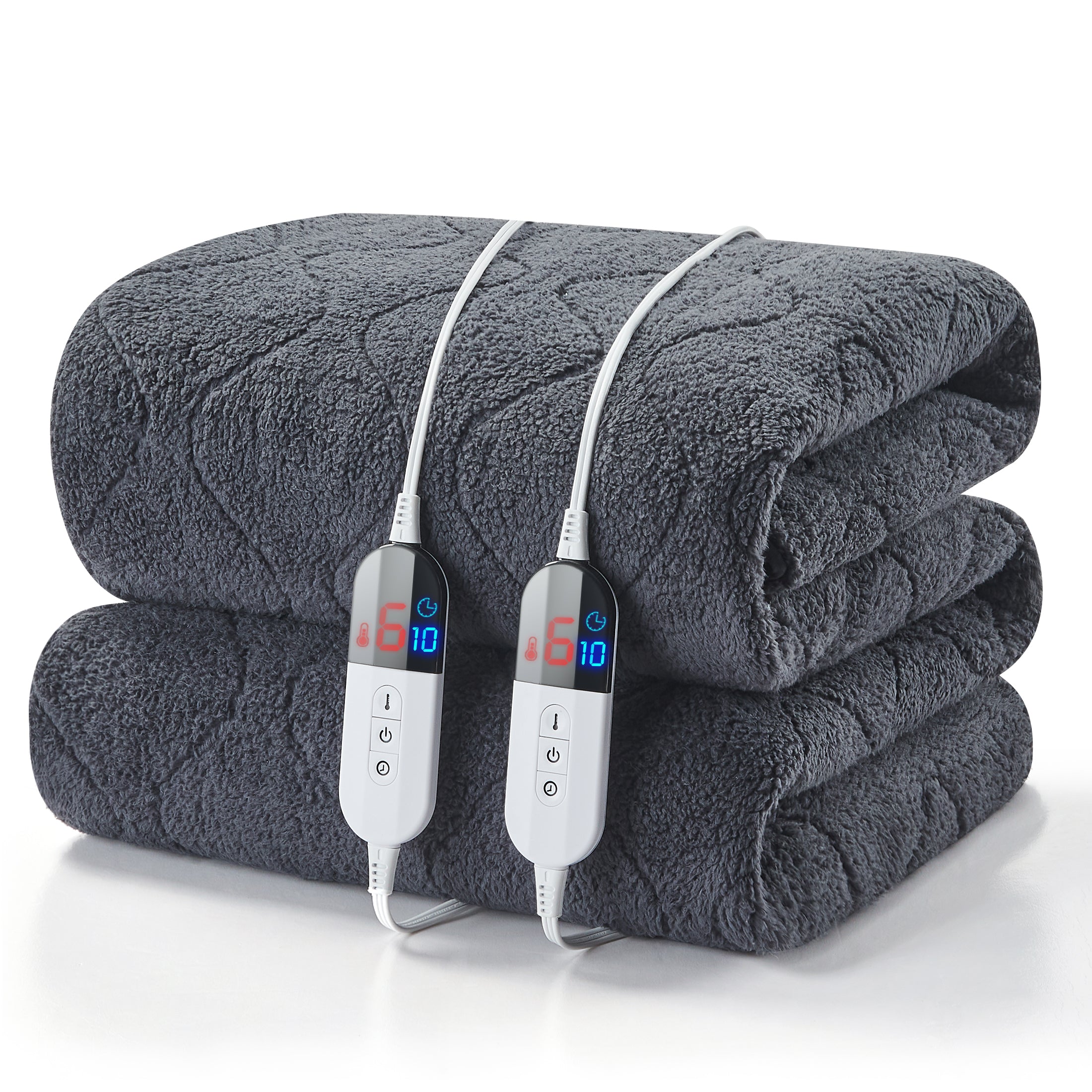 Dhole Cotton Blend Heated Mattress Pad Secure Comfort Technology - Luxury Quilted Electric Mattress Pad with Deep Pocket - 6-Setting Heat Controllers
