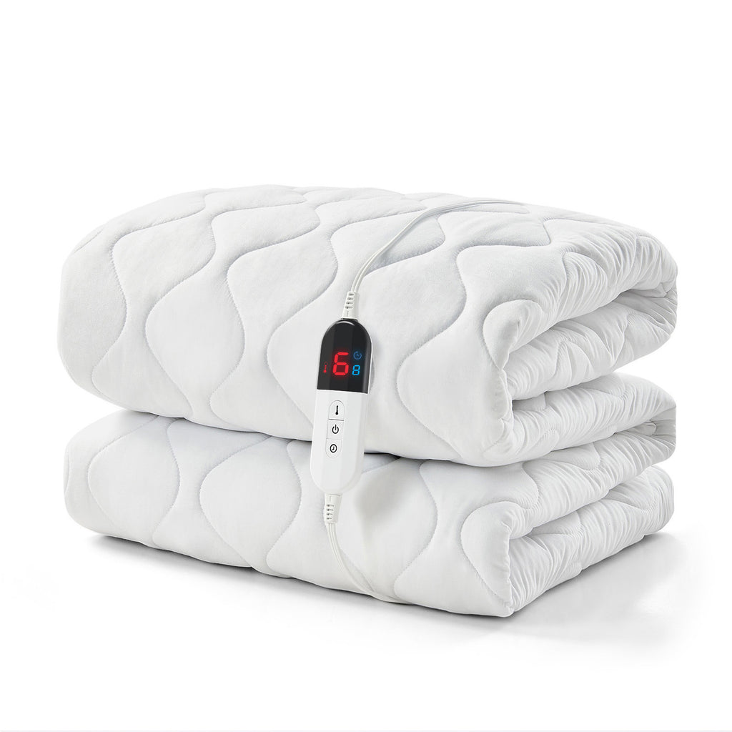 Dhole Electric Heated Mattress Pad Queen - 60"x80" ,Deep Pocket, 6 Heat Settings, Auto Shut Off 10 Hrs with Dual Controller, ETL Certified, Machine Washable, White