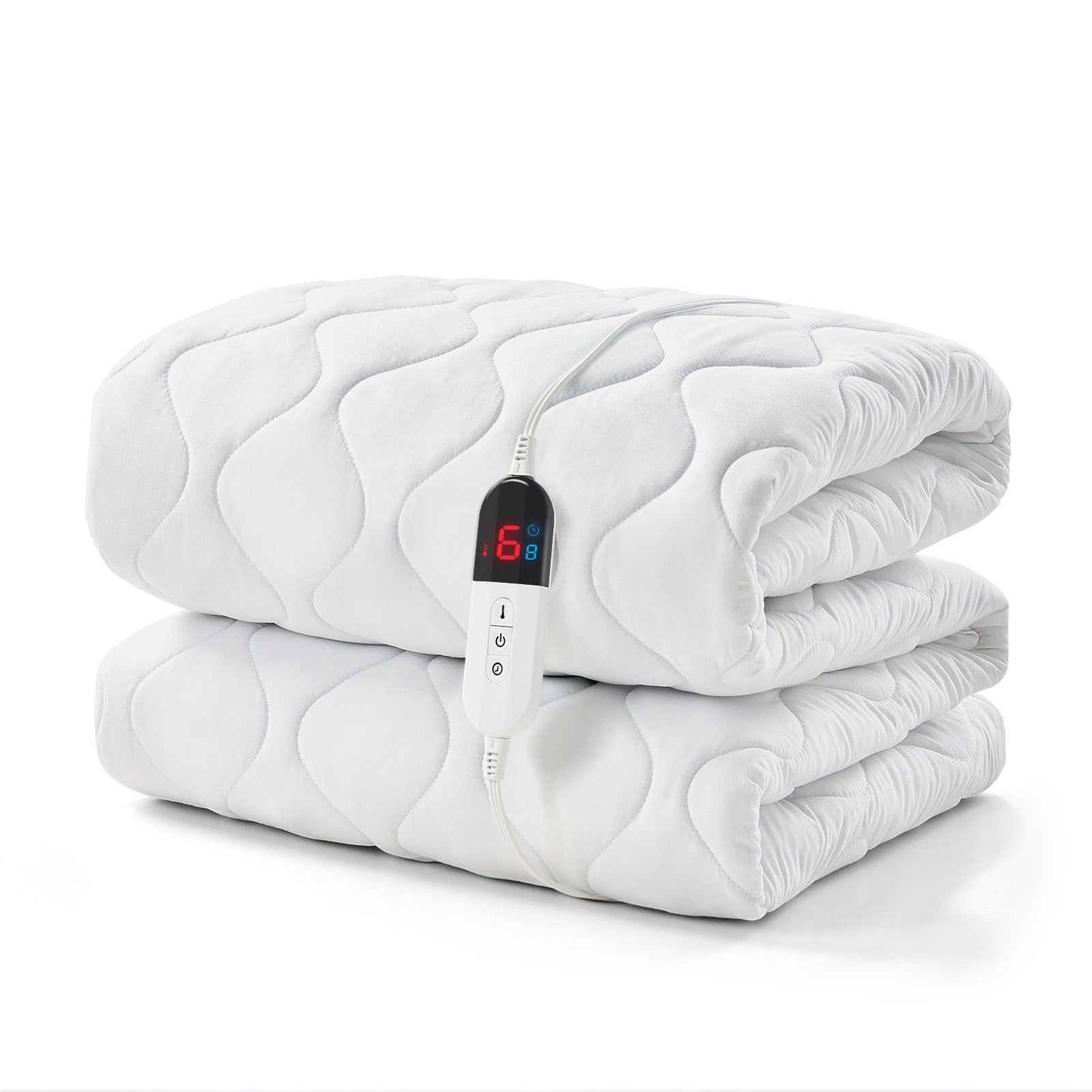 Dhole Electric Heated Mattress Pad Queen - 60"x80" ,Deep Pocket, 6 Heat Settings, Auto Shut Off 10 Hrs with Dual Controller, ETL Certified, Machine Washable, White