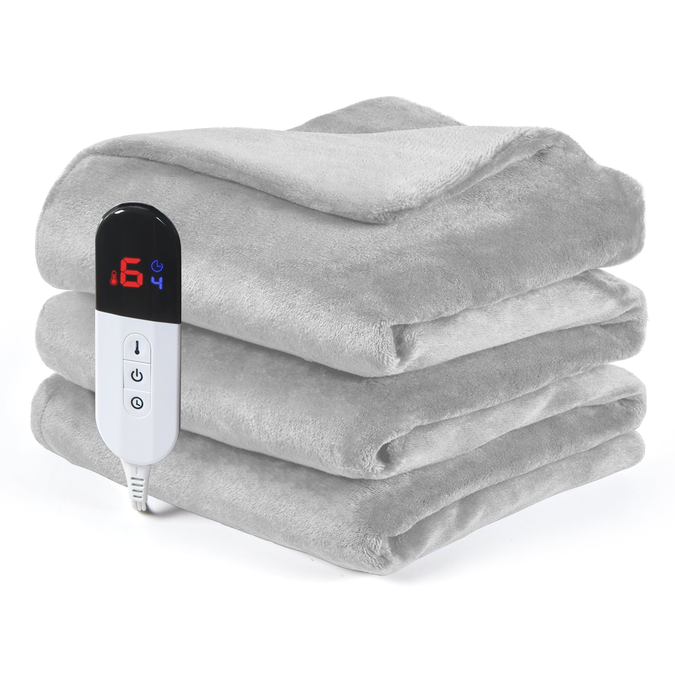 Dhole Electric Heated Blanket Throw - 50"x60" with 6 Heating Levels 4 Hours Auto Off Fast Heating Over-Heated Protection Ultra Soft Warm Flannel ETL Certified