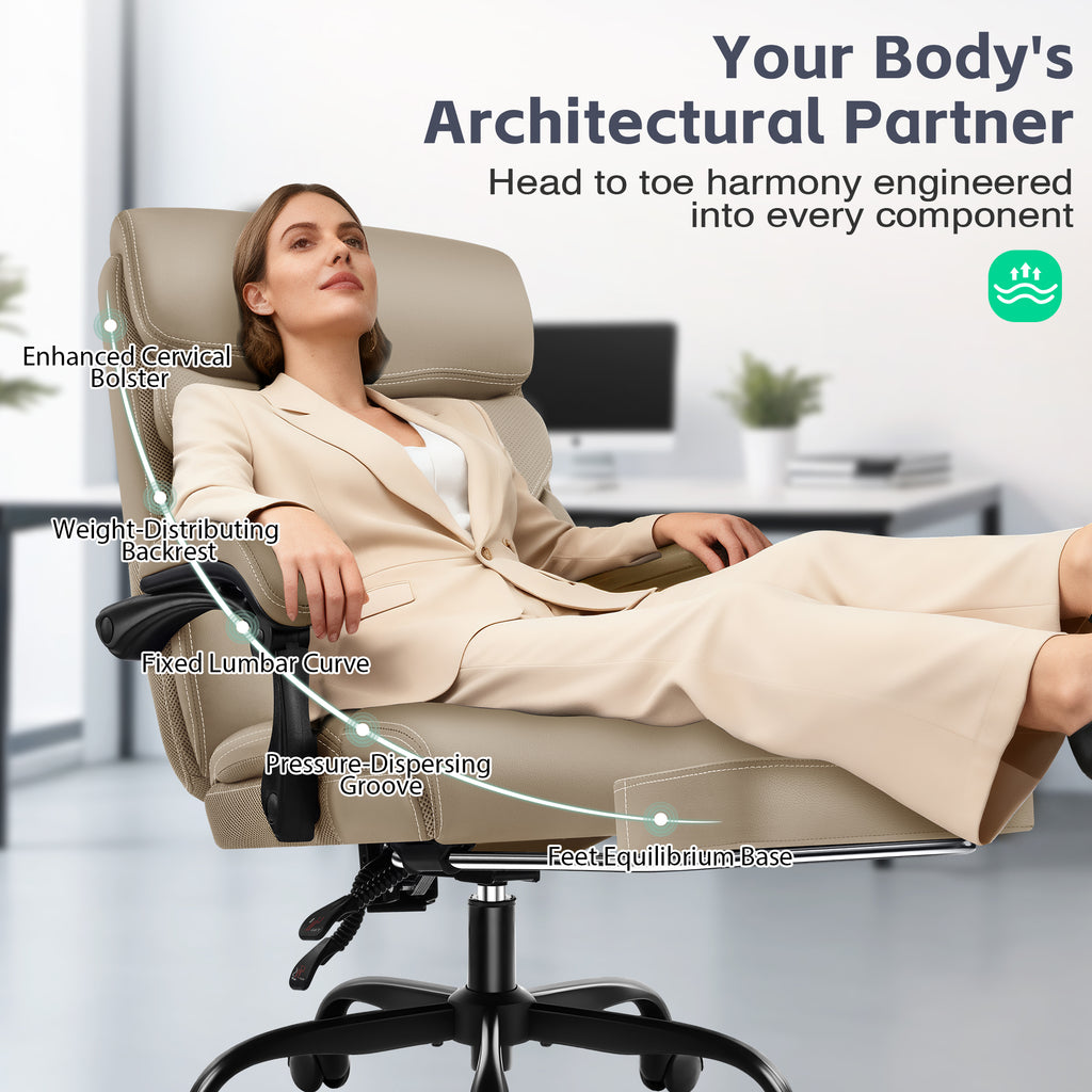 Dhole Executive Ergonomic Office Chair - High Back Mesh Desk Chair with Lumbar Support, 4D Armrests, Tilt Function & Breathable Mesh for Home Office (Black)