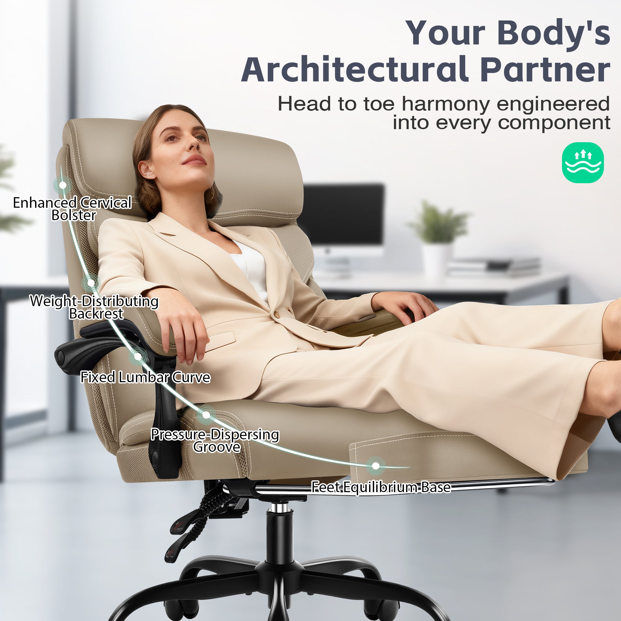 Dhole Executive Ergonomic Office Chair - High Back Mesh Desk Chair with Lumbar Support, 4D Armrests, Tilt Function & Breathable Mesh for Home Office (Black)