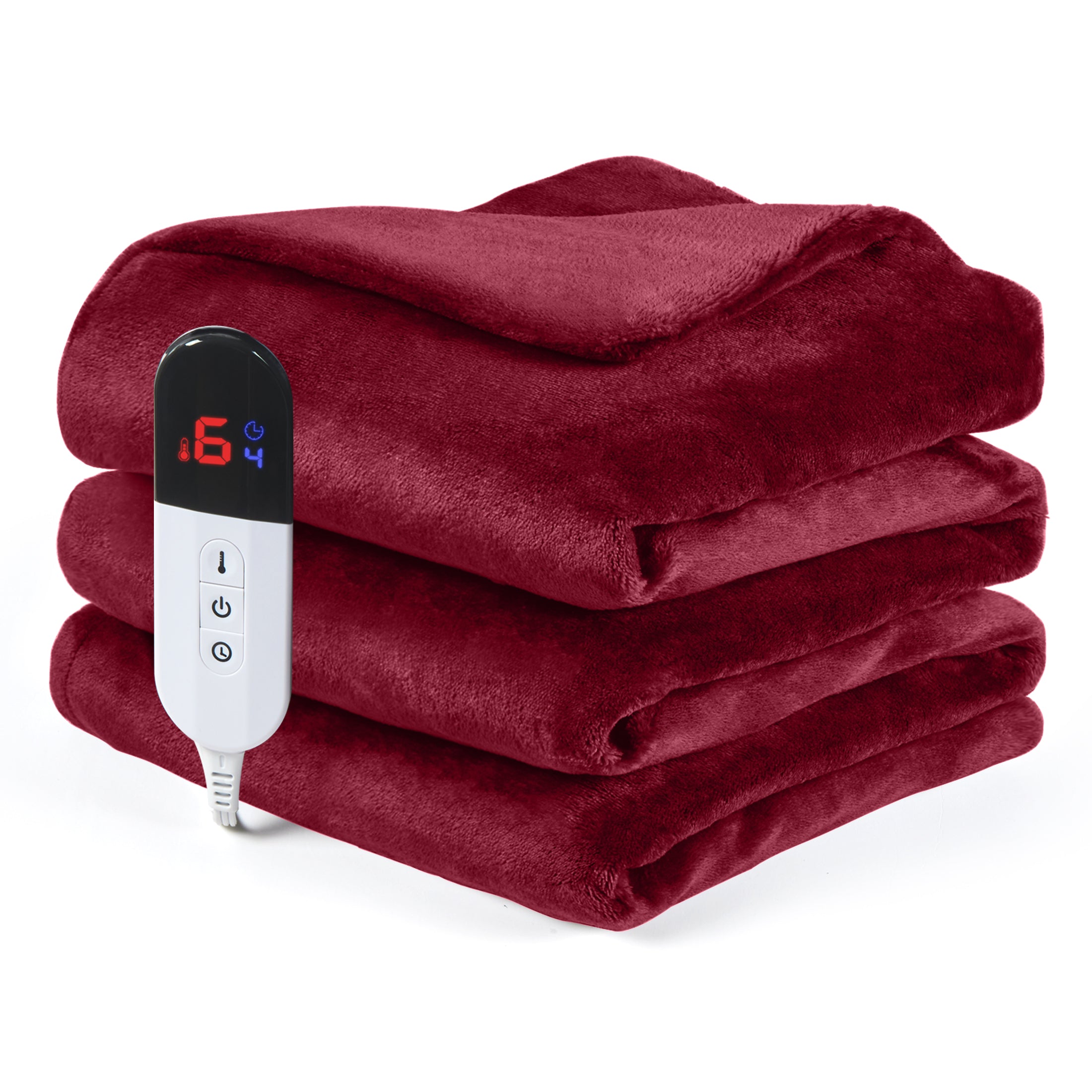 Dhole Electric Heated Blanket Throw - 50"x60" with 6 Heating Levels 4 Hours Auto Off Fast Heating Over-Heated Protection Ultra Soft Warm Flannel ETL Certified