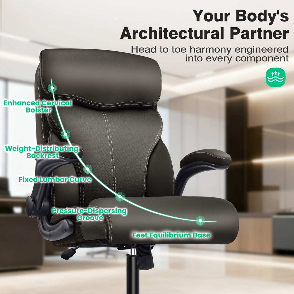 Dhole Executive Ergonomic Office Chair - High Back Mesh Desk Chair with Lumbar Support, 4D Armrests, Tilt Function & Breathable Mesh for Home Office (Black)