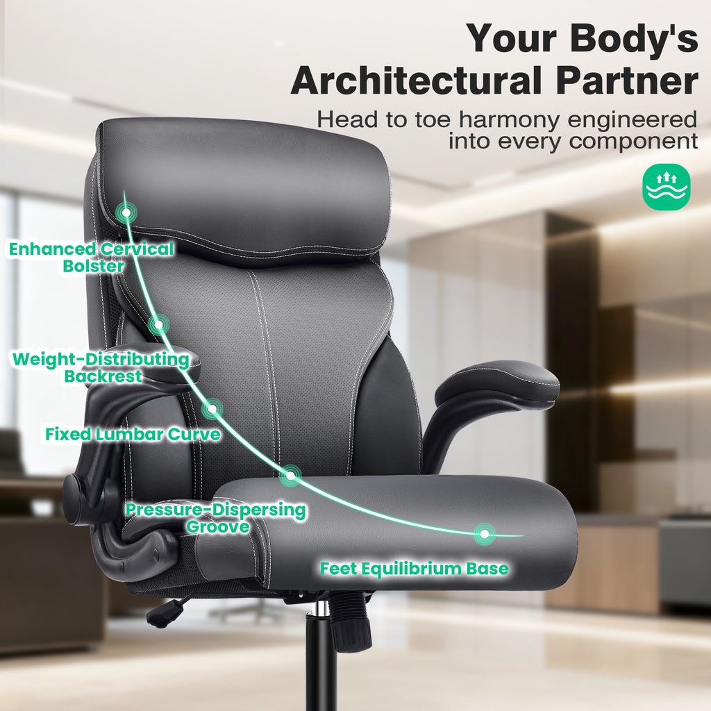 Dhole Executive Ergonomic Office Chair - High Back Mesh Desk Chair with Lumbar Support, 4D Armrests, Tilt Function & Breathable Mesh for Home Office (Black)