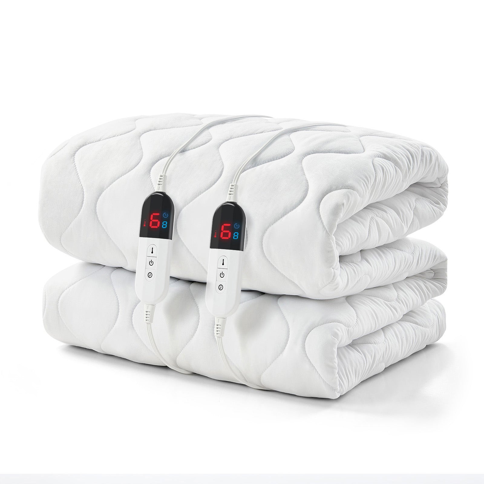 Dhole Electric Heated Mattress Pad Queen - 60"x80" ,Deep Pocket, 6 Heat Settings, Auto Shut Off 10 Hrs with Dual Controller, ETL Certified, Machine Washable, White