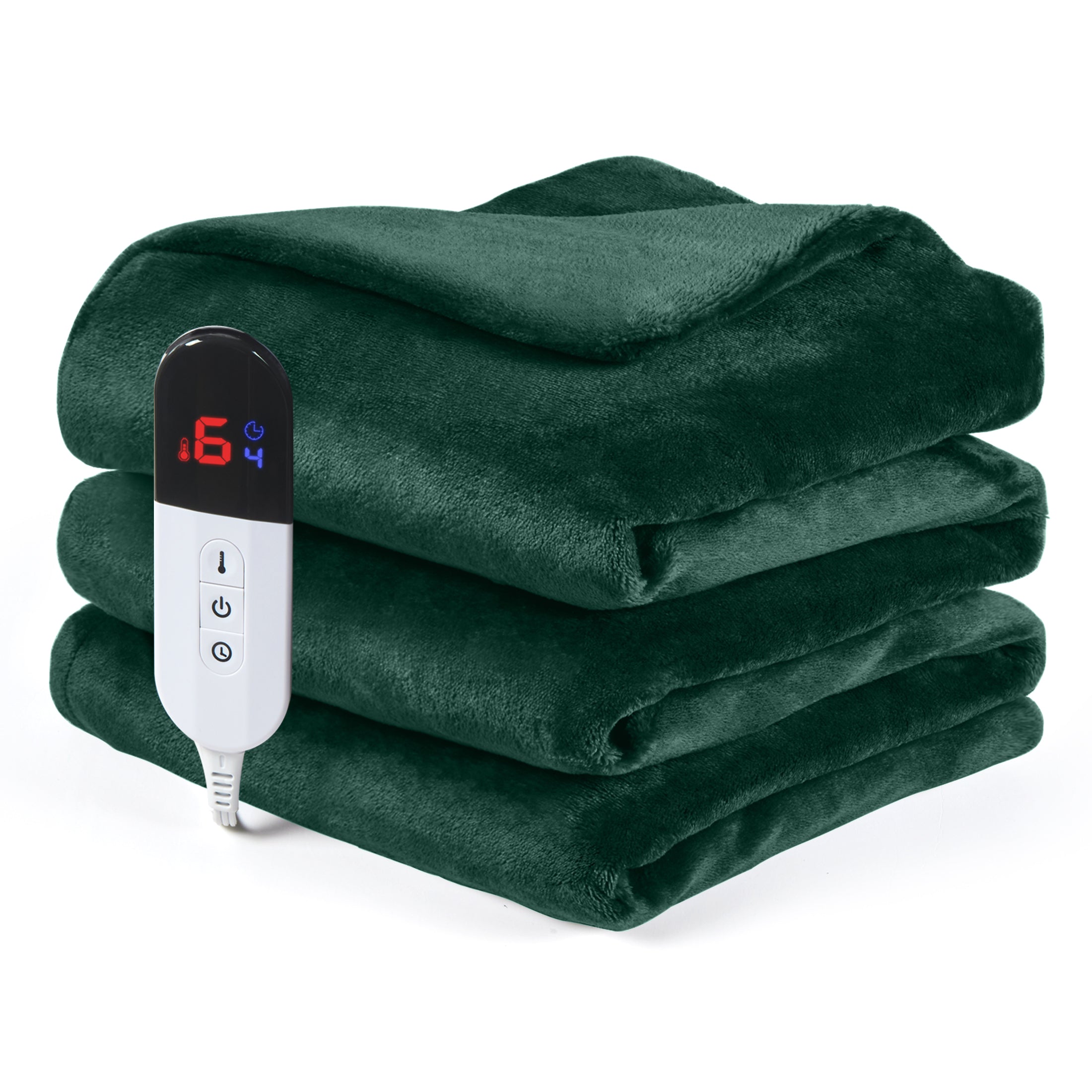 Dhole Electric Heated Blanket Throw - 50"x60" with 6 Heating Levels 4 Hours Auto Off Fast Heating Over-Heated Protection Ultra Soft Warm Flannel ETL Certified
