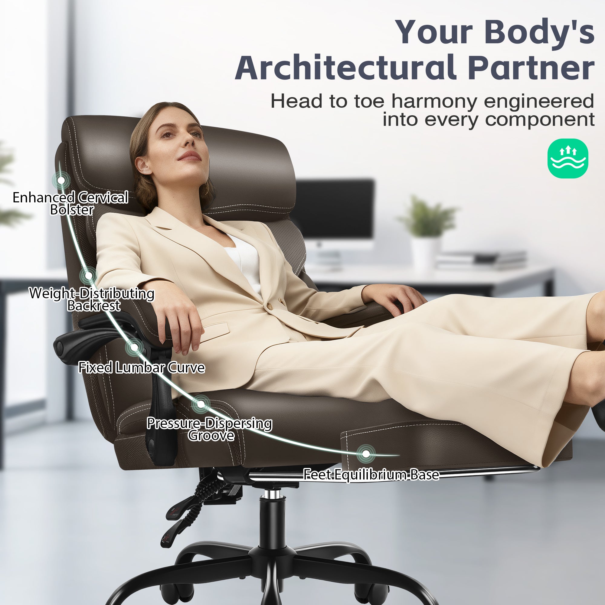 Dhole Executive Ergonomic Office Chair - High Back Mesh Desk Chair with Lumbar Support, 4D Armrests, Tilt Function & Breathable Mesh for Home Office (Black)