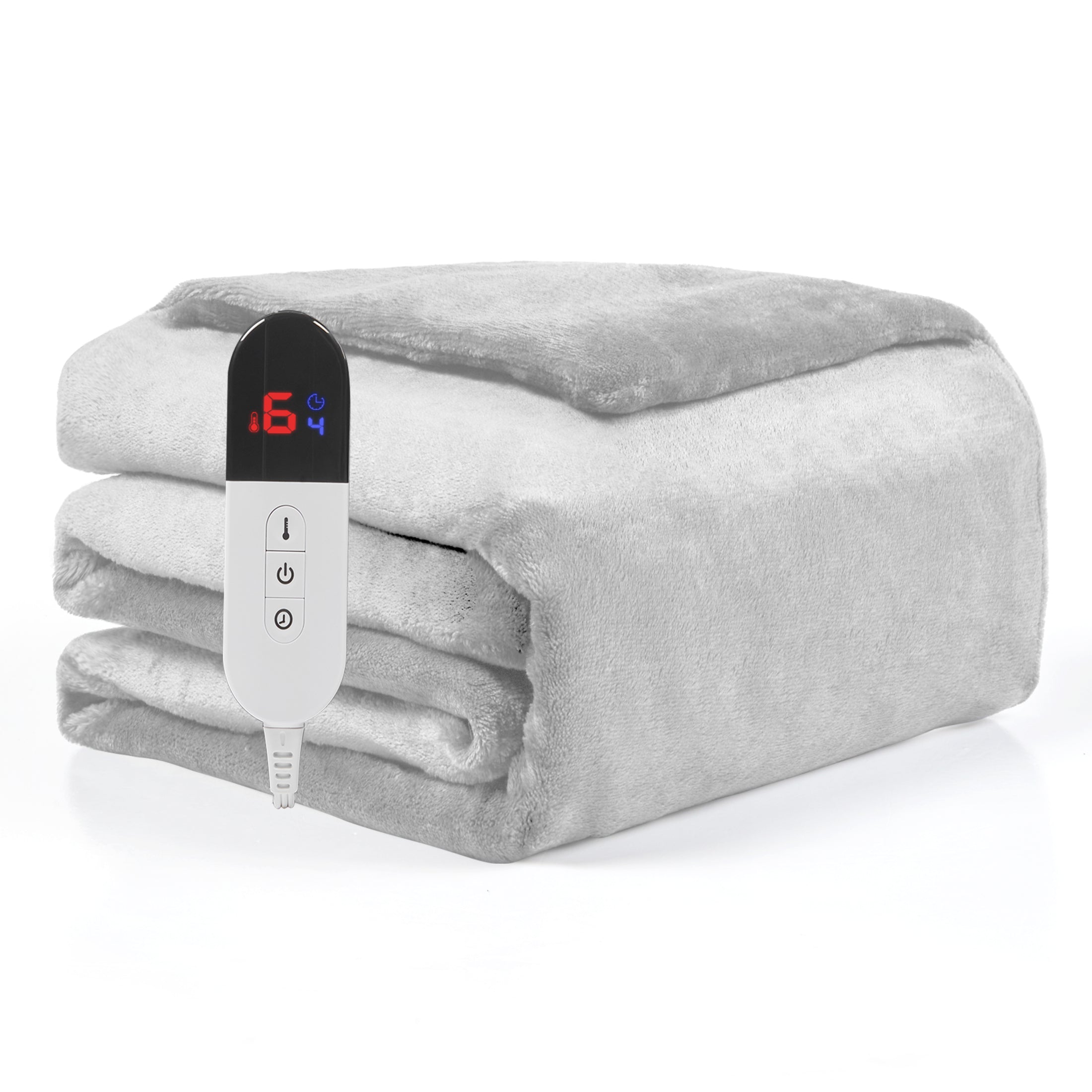 Dhole Electric Heated Blanket Throw - 50"x60" with 6 Heating Levels 4 Hours Auto Off Fast Heating Over-Heated Protection Ultra Soft Warm Flannel ETL Certified