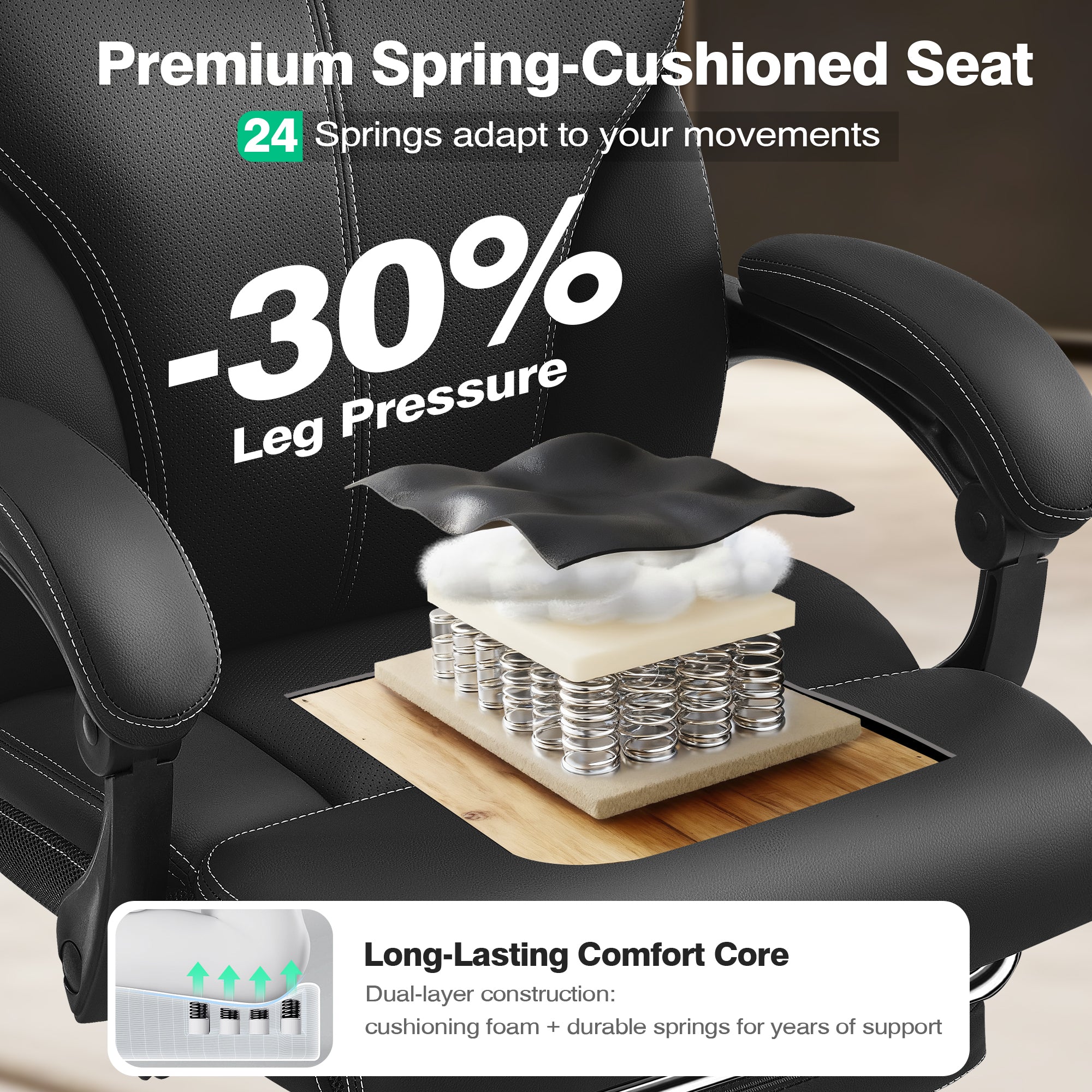 Dhole Executive Ergonomic Office Chair - High Back Mesh Desk Chair with Lumbar Support, 4D Armrests, Tilt Function & Breathable Mesh for Home Office (Black)