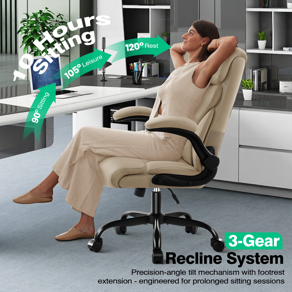 Dhole Executive Ergonomic Office Chair - High Back Mesh Desk Chair with Lumbar Support, 4D Armrests, Tilt Function & Breathable Mesh for Home Office (Black)