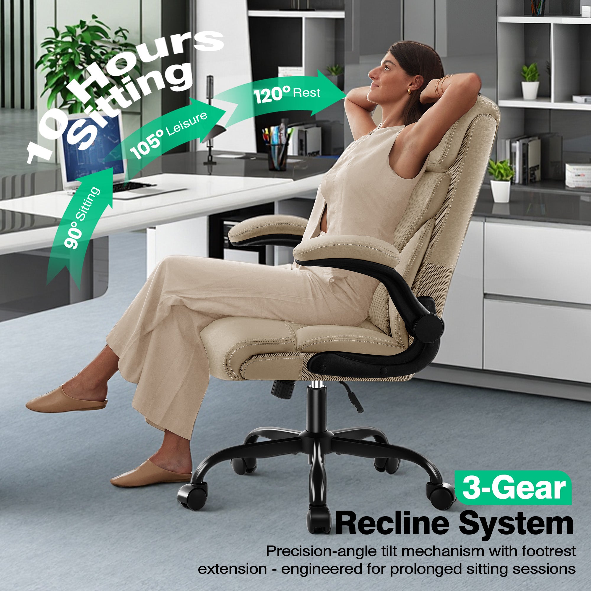 Dhole Executive Ergonomic Office Chair - High Back Mesh Desk Chair with Lumbar Support, 4D Armrests, Tilt Function & Breathable Mesh for Home Office (Black)