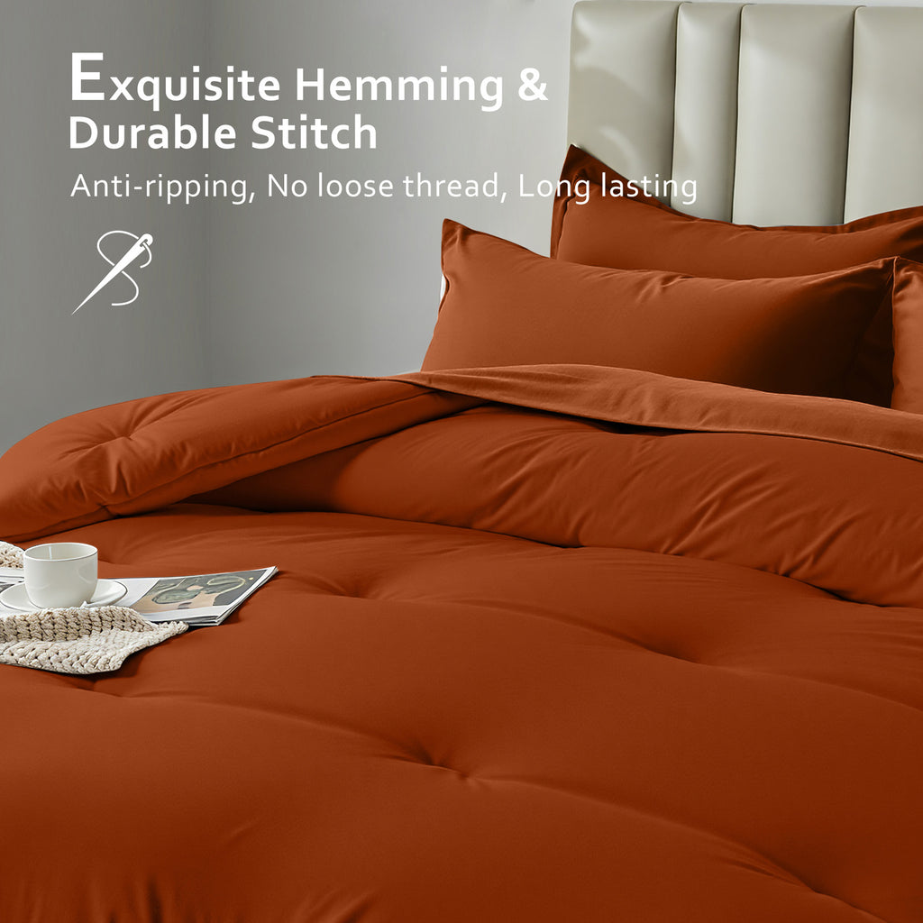 Dhole 7-Piece Bed Sheet Set - Queen Size Comforter, Pillowcases & Sheet Collection for Cozy Bedding Comfort Black