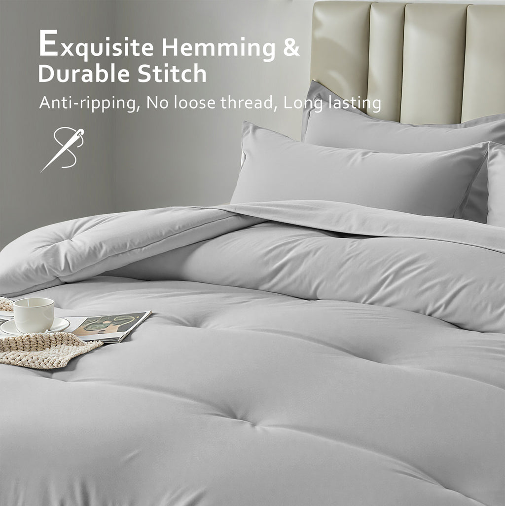 Dhole 7-Piece Bed Sheet Set - Queen Size Comforter, Pillowcases & Sheet Collection for Cozy Bedding Comfort Black