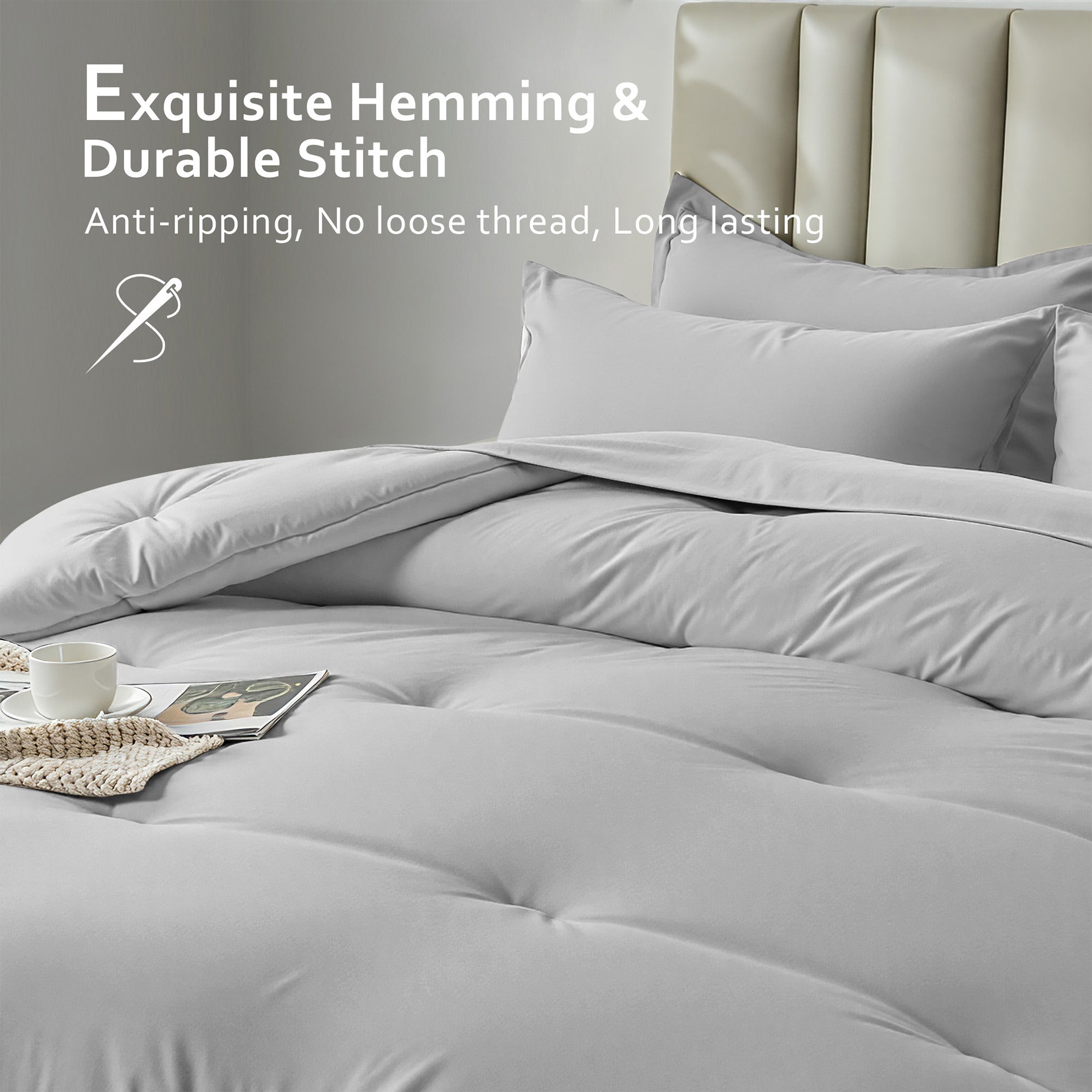 Dhole 7-Piece Bed Sheet Set - Queen Size Comforter, Pillowcases & Sheet Collection for Cozy Bedding Comfort Black