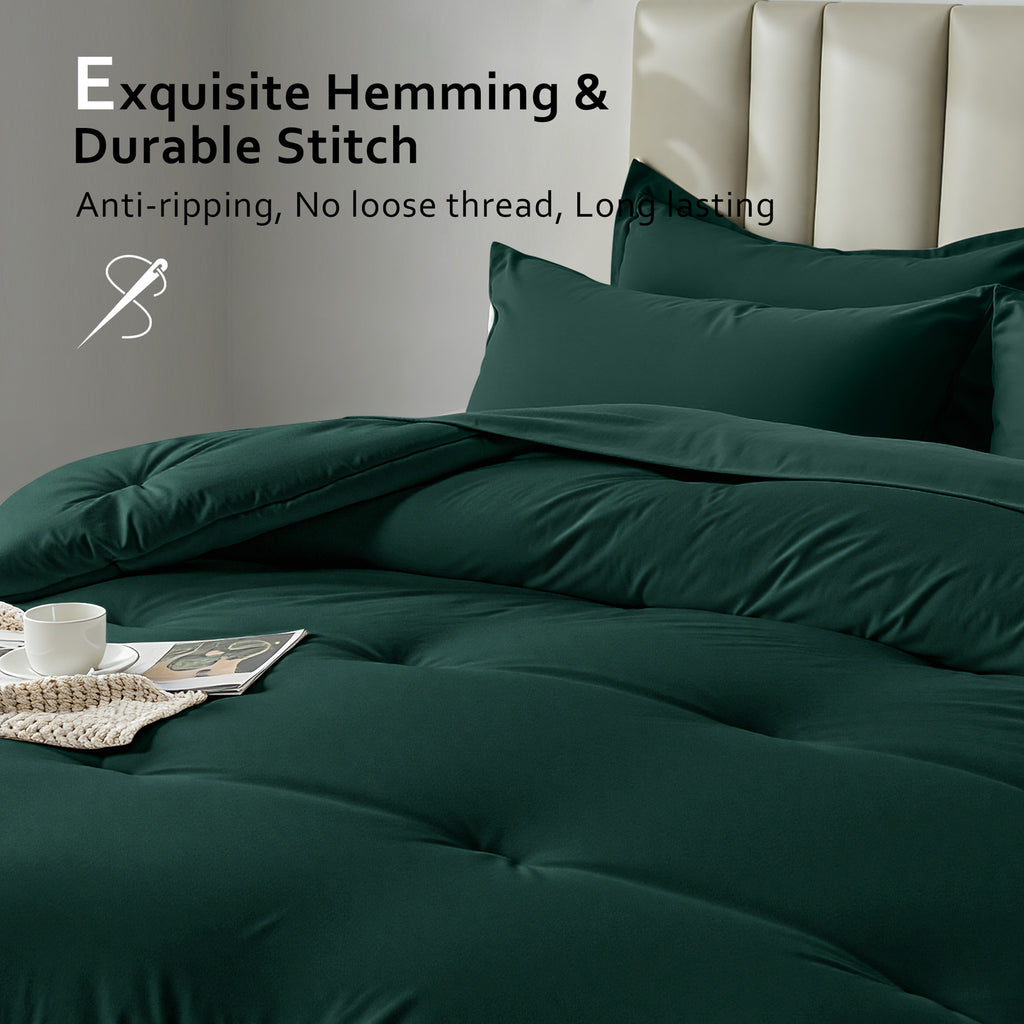 Dhole 7-Piece Bed Sheet Set - Queen Size Comforter, Pillowcases & Sheet Collection for Cozy Bedding Comfort Black
