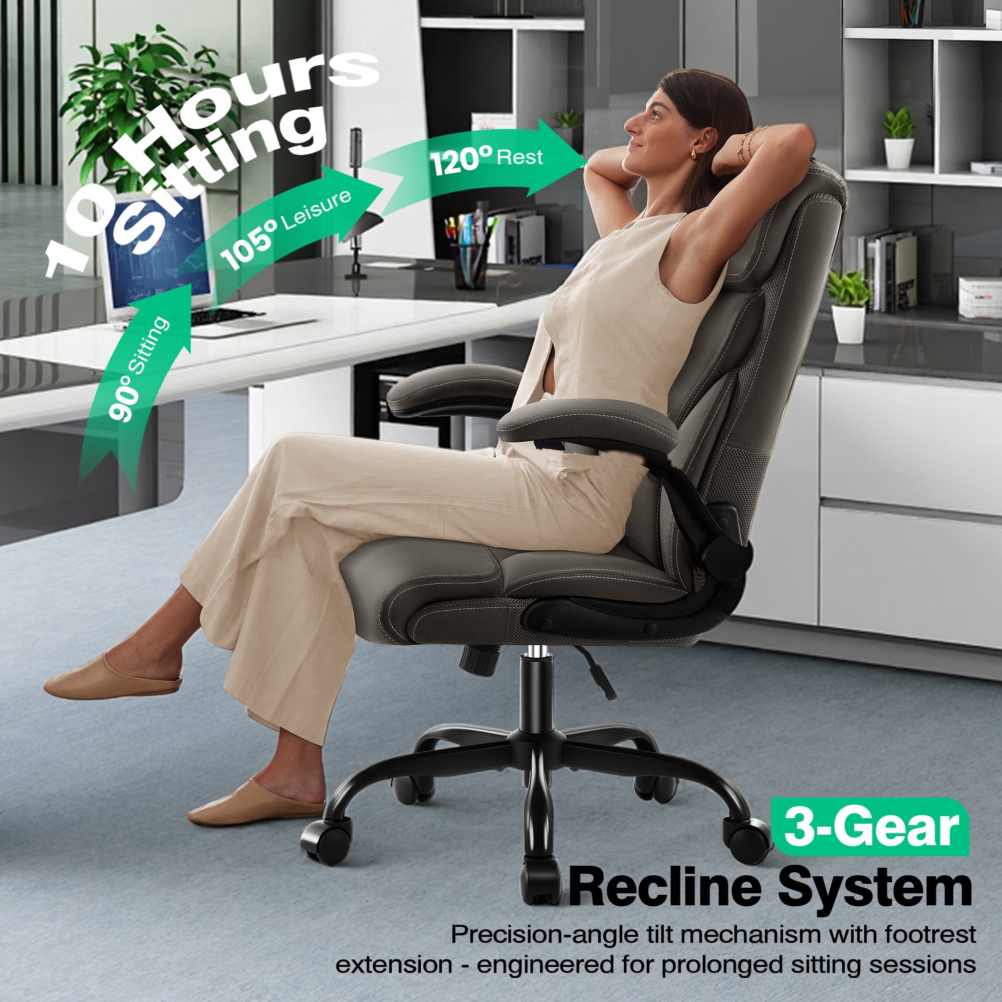 Dhole Executive Ergonomic Office Chair - High Back Mesh Desk Chair with Lumbar Support, 4D Armrests, Tilt Function & Breathable Mesh for Home Office (Black)